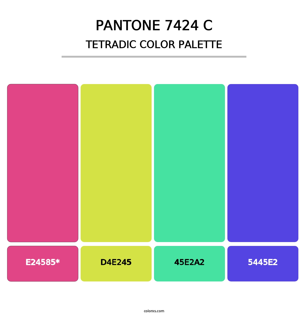 PANTONE 7424 C - Tetradic Color Palette
