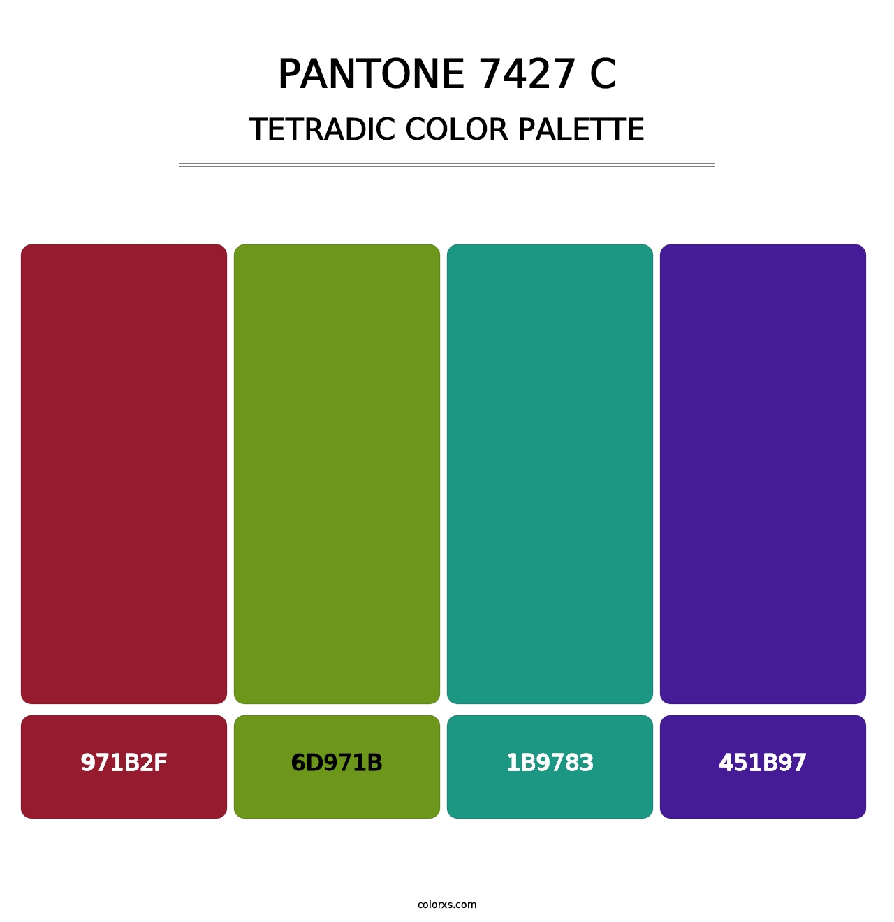 PANTONE 7427 C - Tetradic Color Palette