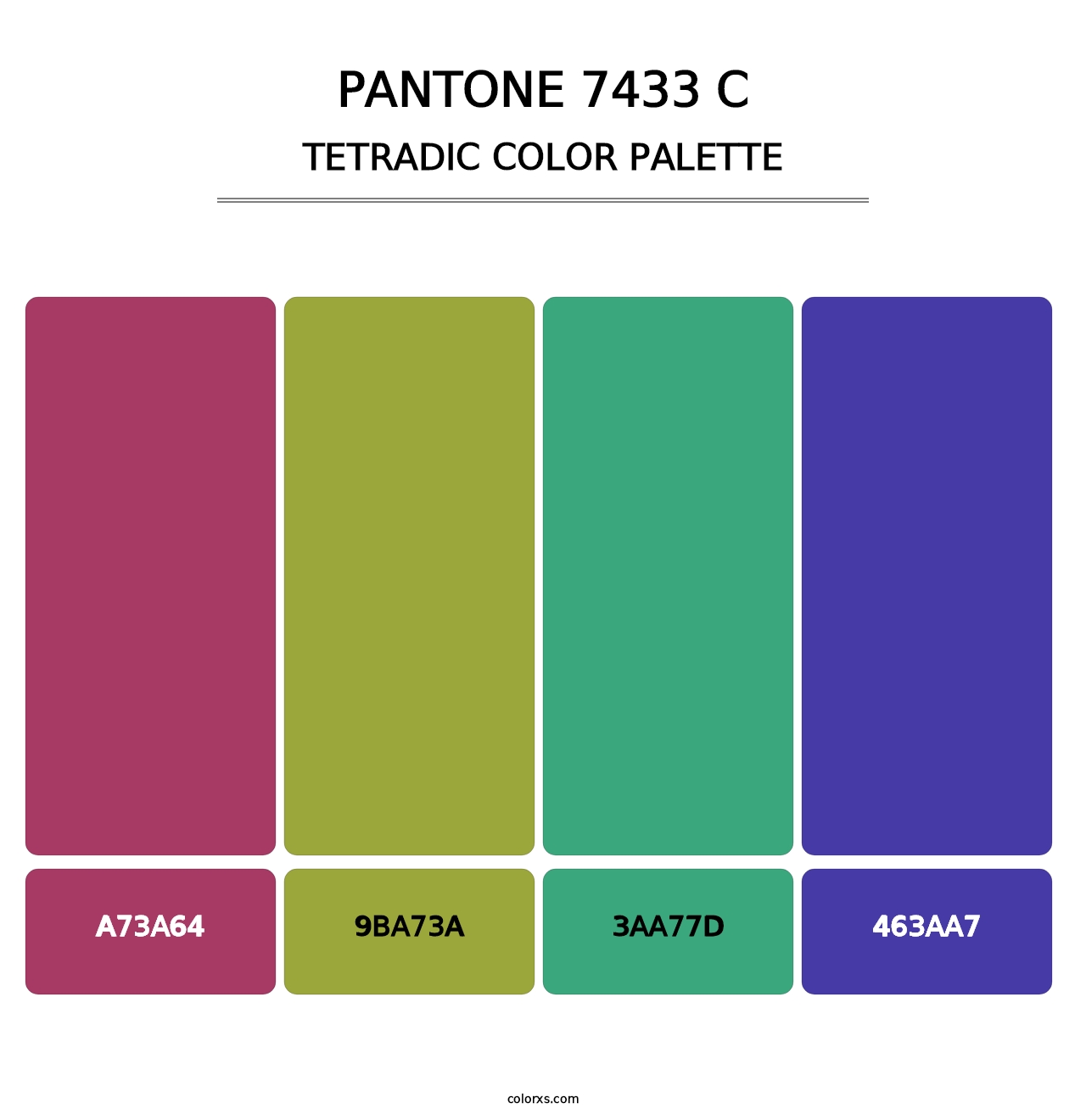 PANTONE 7433 C - Tetradic Color Palette