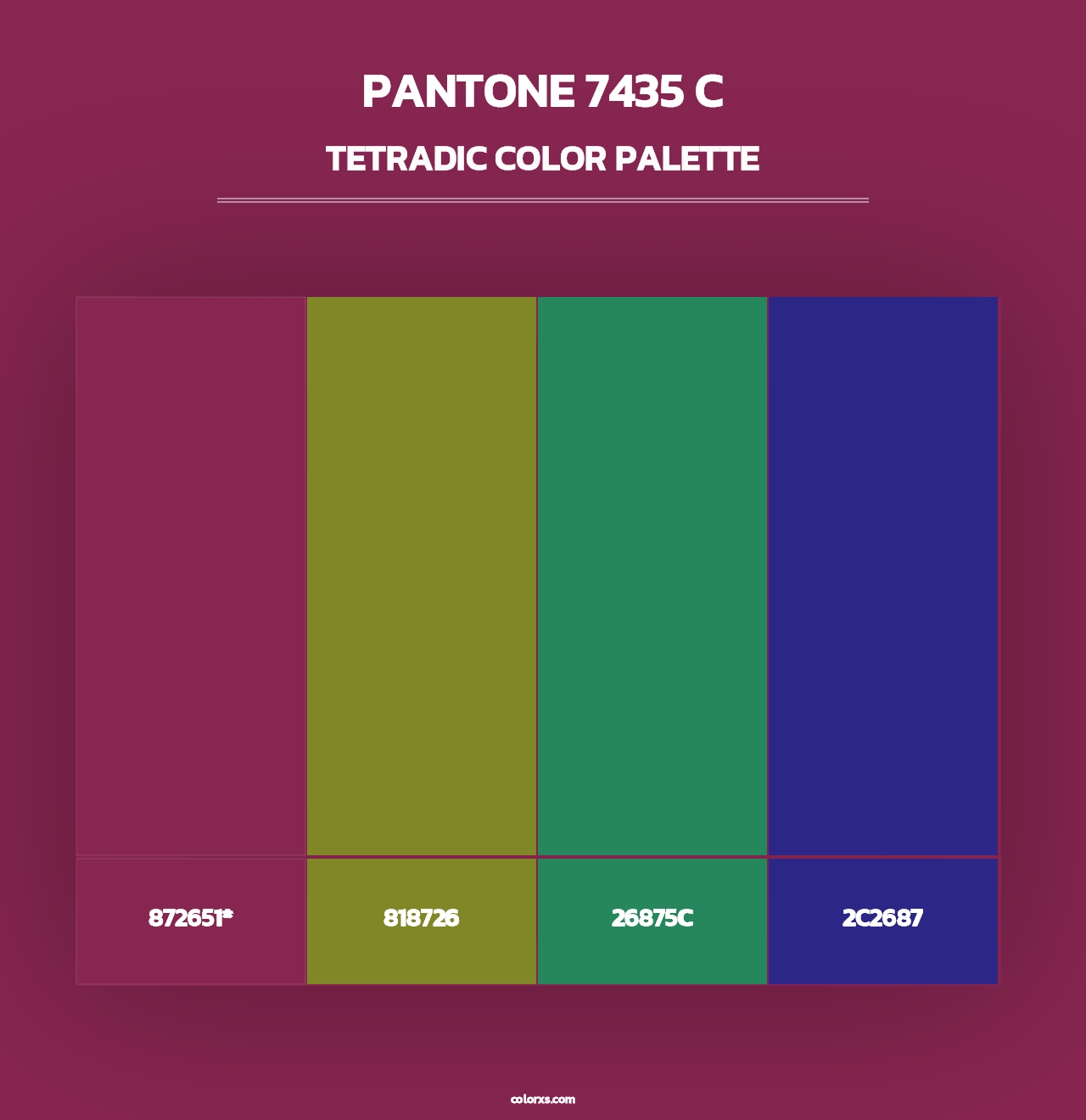 PANTONE 7435 C - Tetradic Color Palette