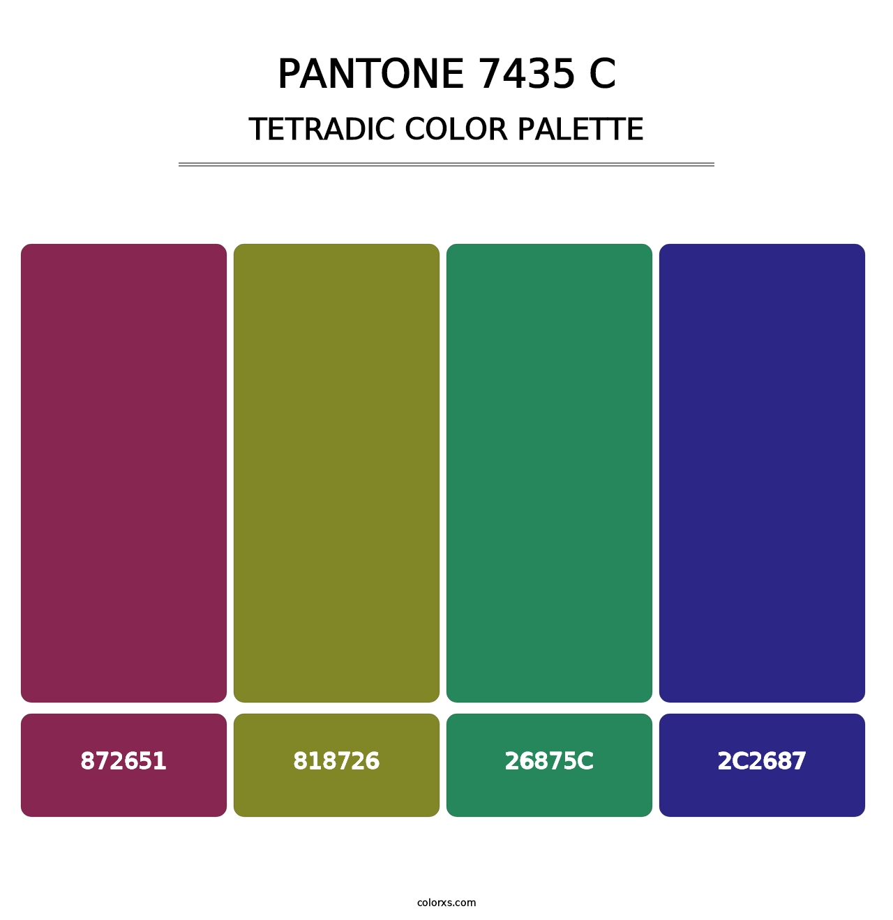PANTONE 7435 C - Tetradic Color Palette