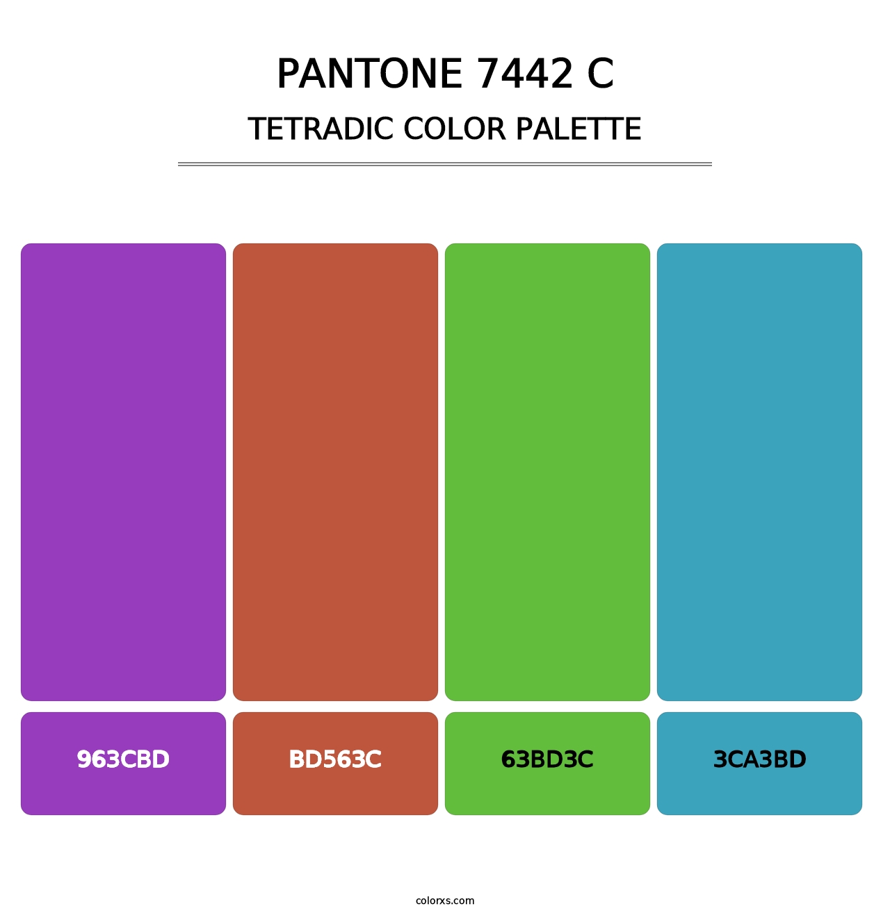 PANTONE 7442 C - Tetradic Color Palette