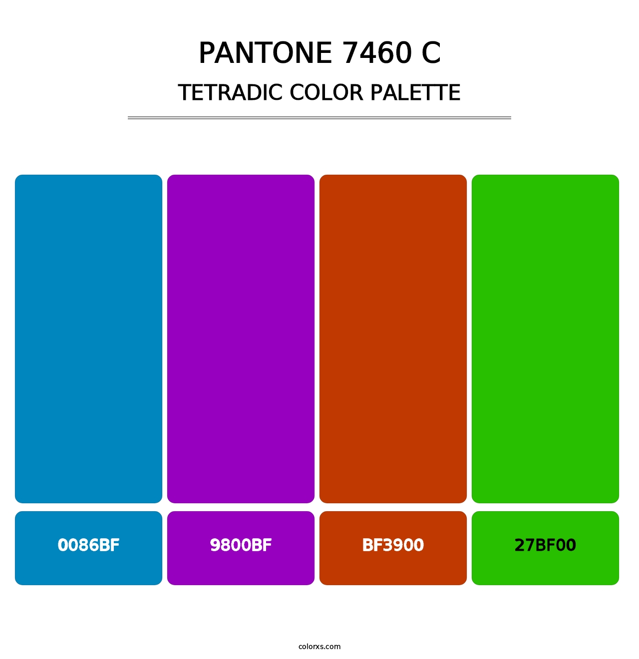 PANTONE 7460 C - Tetradic Color Palette