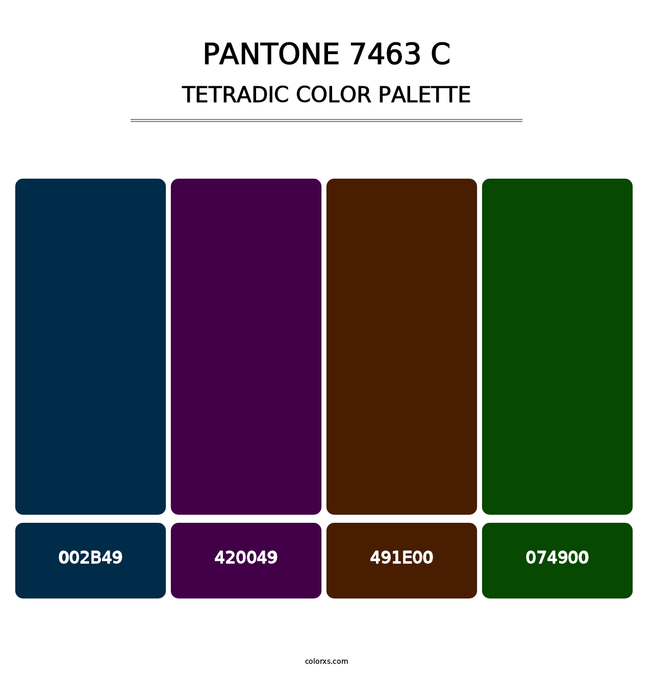 PANTONE 7463 C - Tetradic Color Palette
