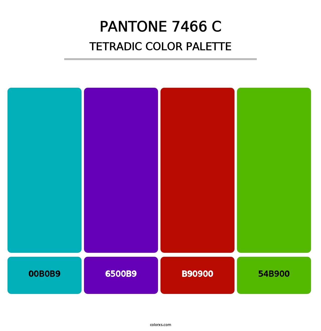 PANTONE 7466 C - Tetradic Color Palette
