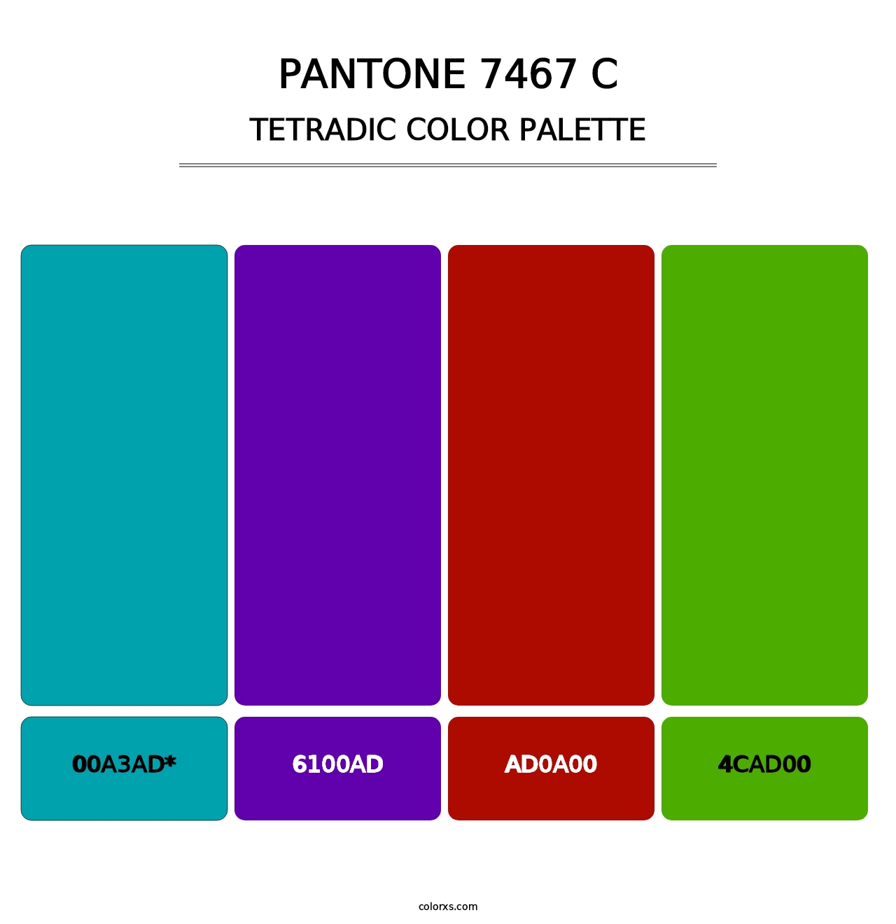 PANTONE 7467 C - Tetradic Color Palette