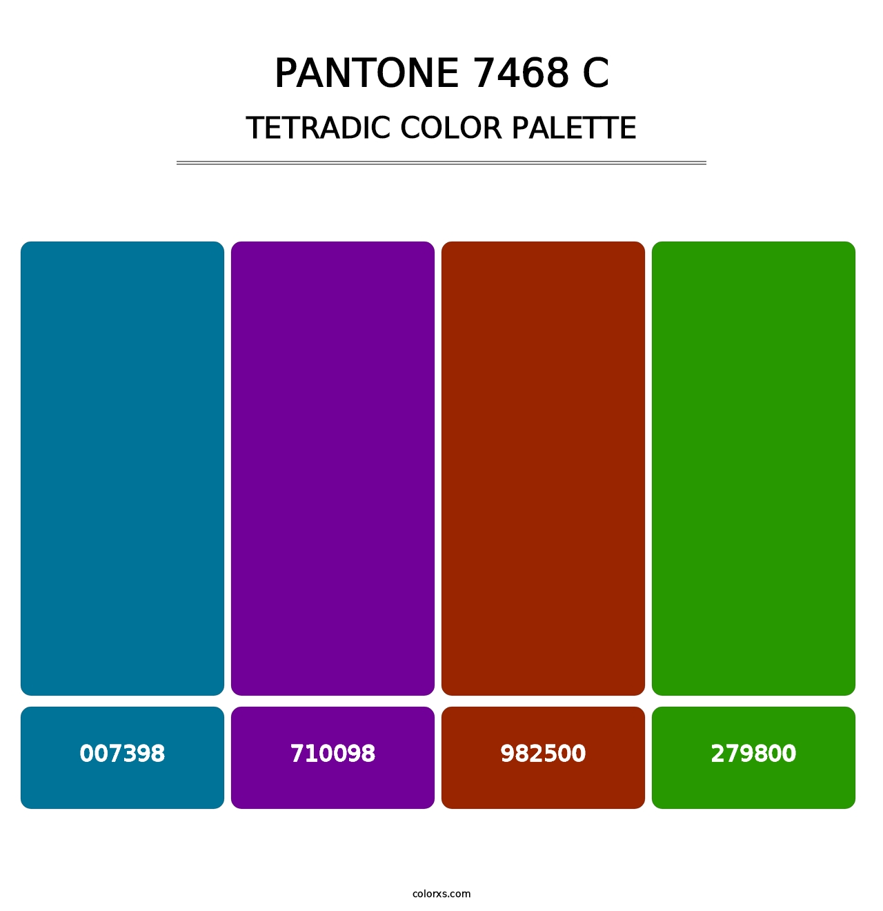 PANTONE 7468 C - Tetradic Color Palette