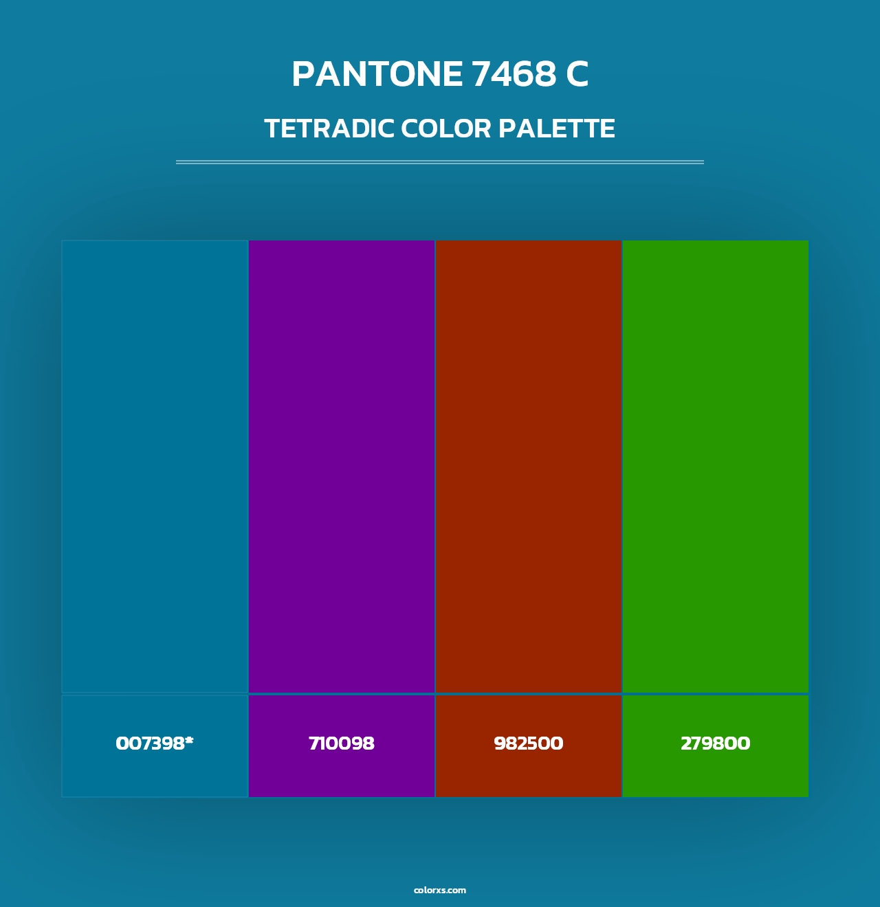 PANTONE 7468 C - Tetradic Color Palette