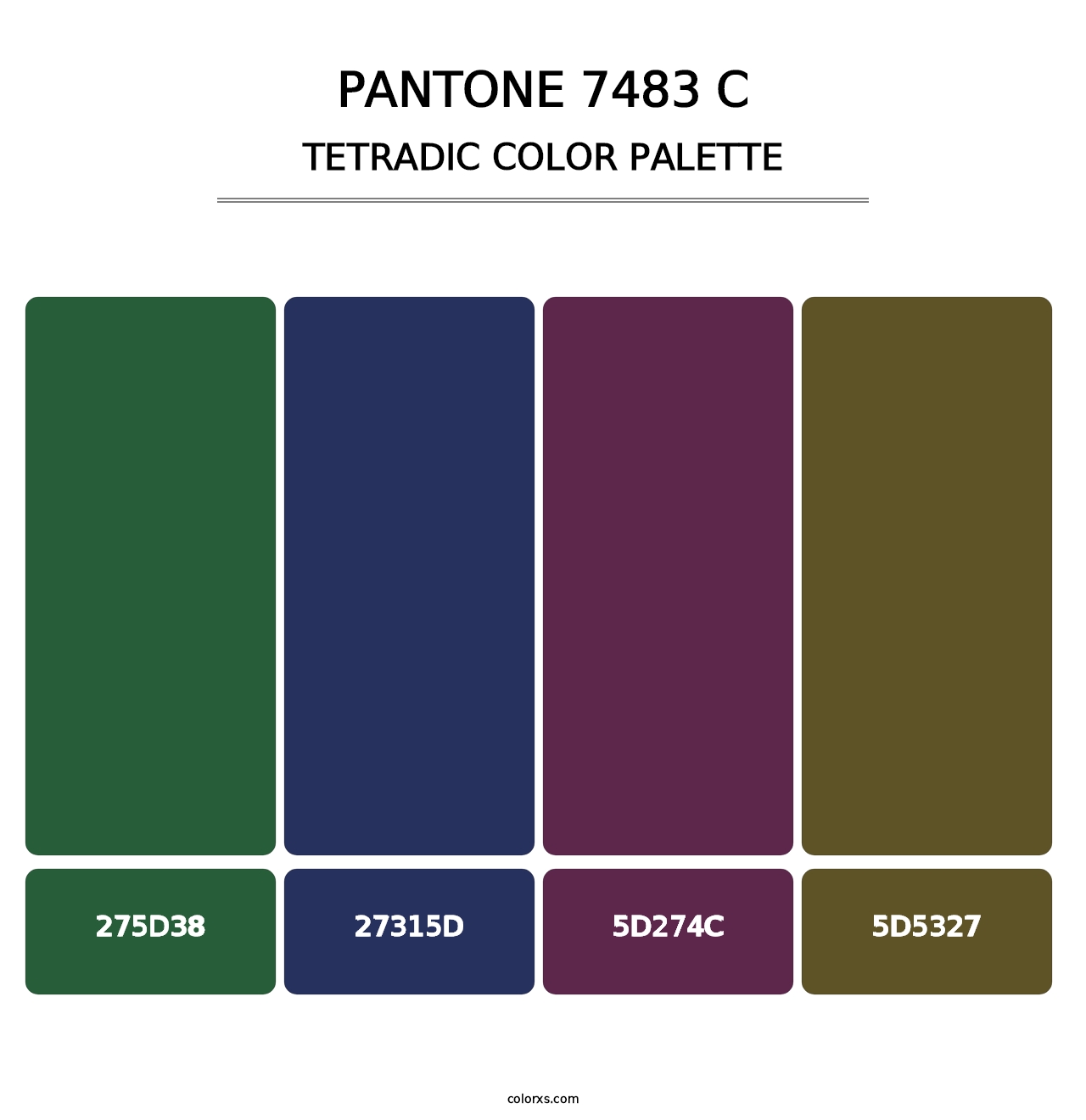 PANTONE 7483 C - Tetradic Color Palette