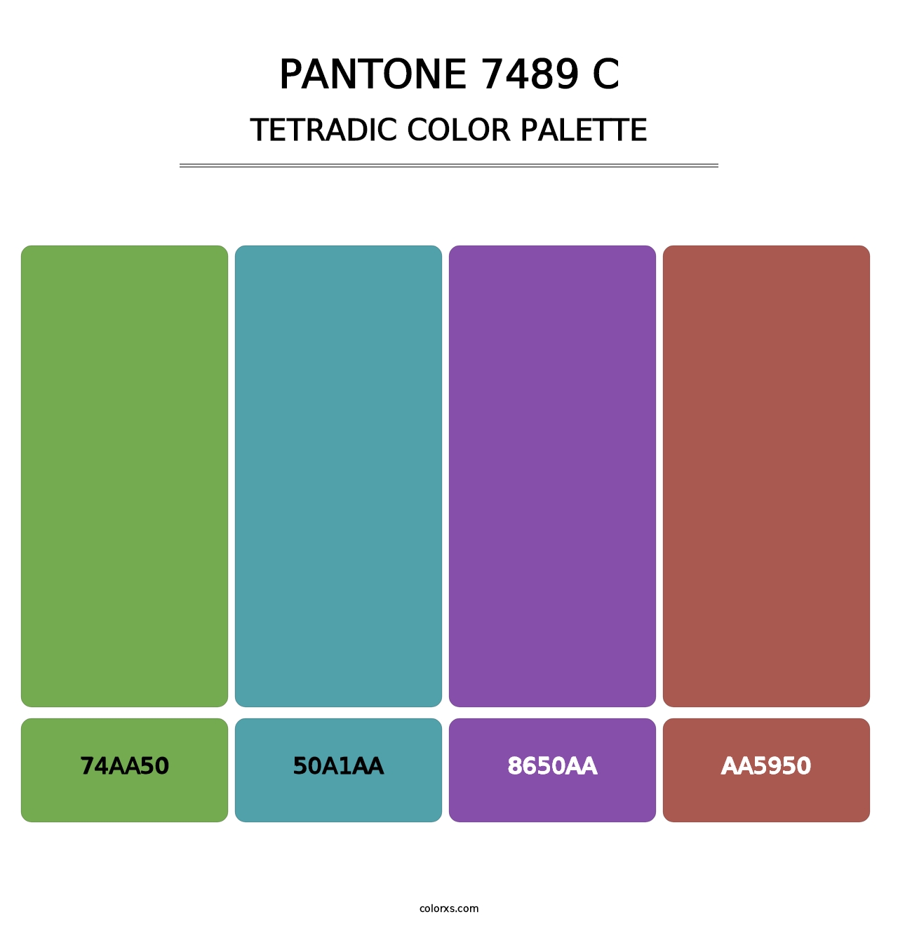 PANTONE 7489 C - Tetradic Color Palette