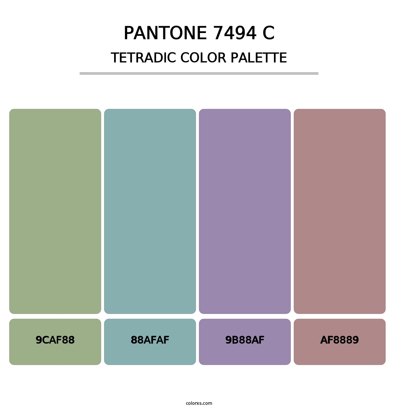 PANTONE 7494 C - Tetradic Color Palette