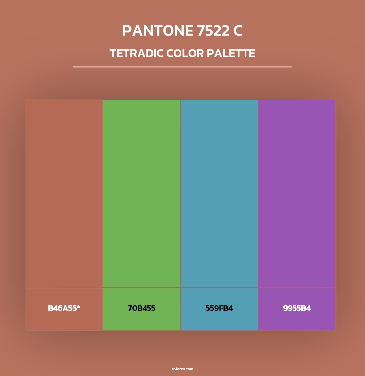 PANTONE 7522 C - Tetradic Color Palette