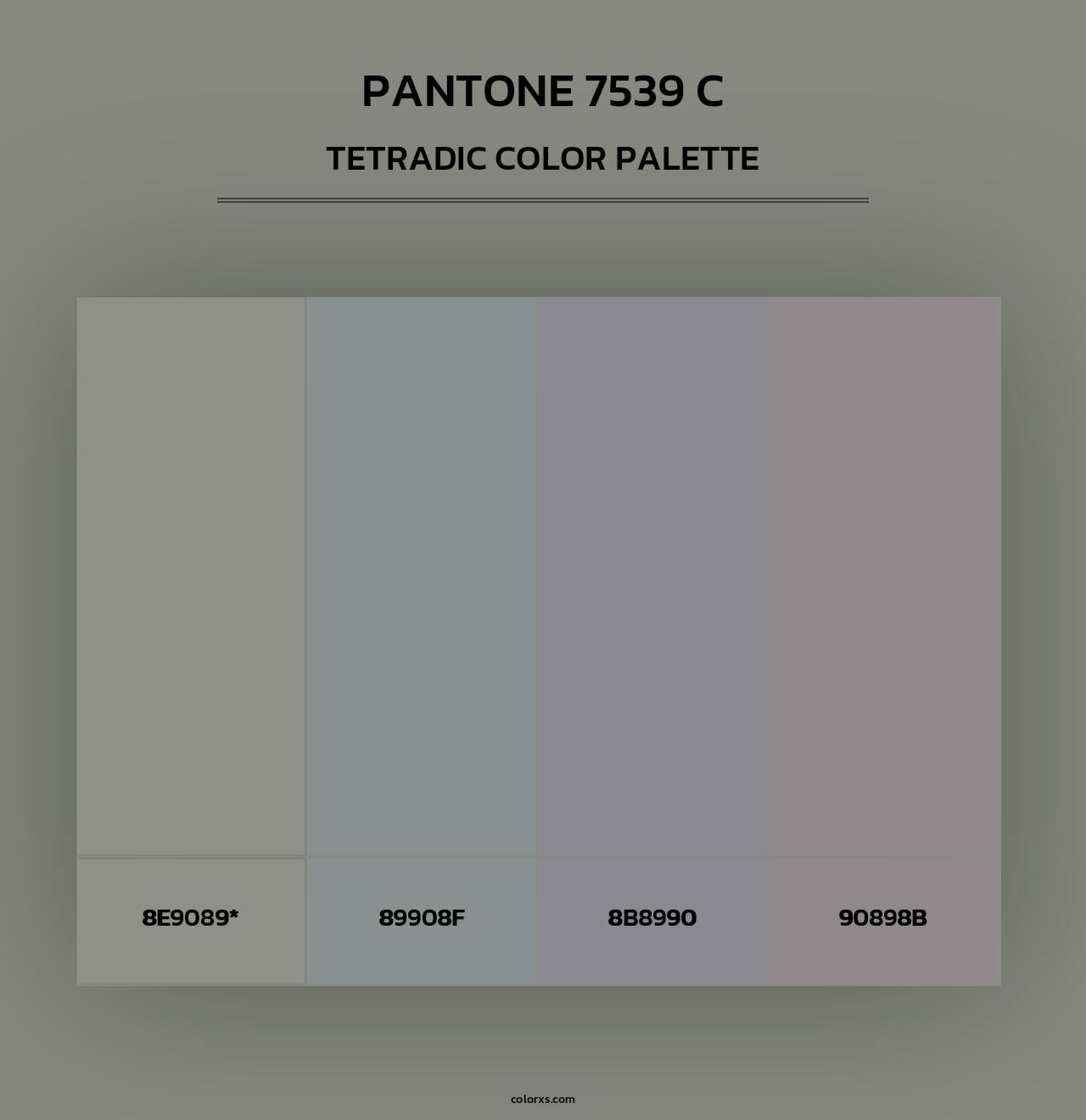 PANTONE 7539 C - Tetradic Color Palette