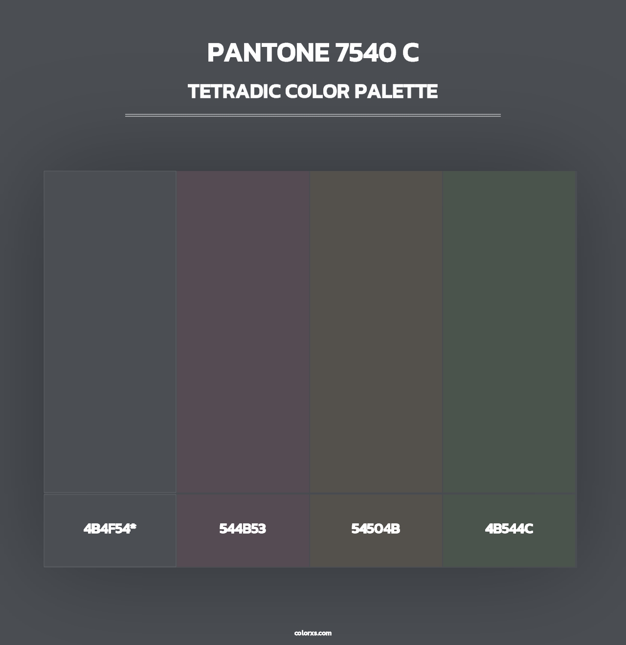PANTONE 7540 C - Tetradic Color Palette