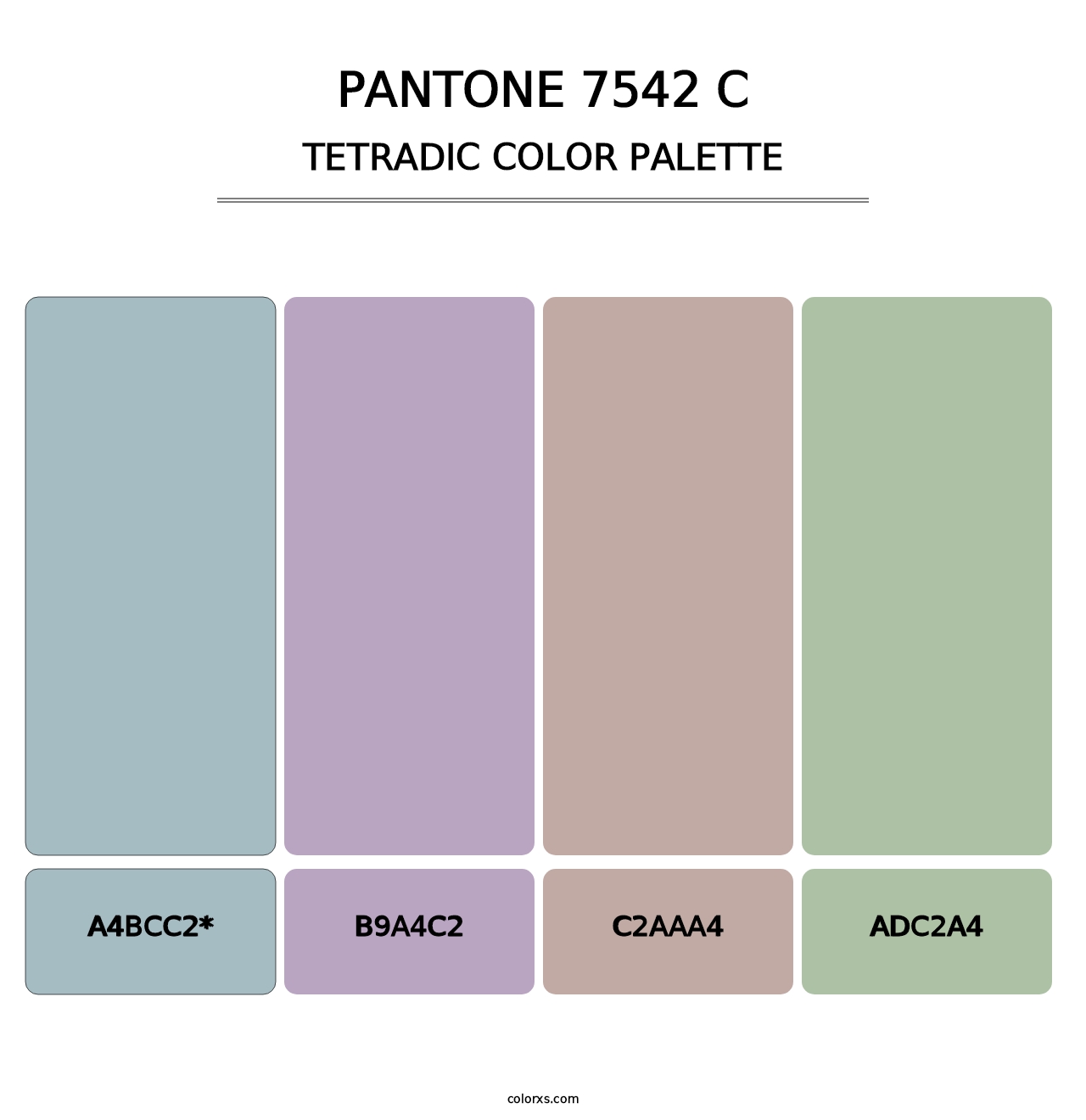 PANTONE 7542 C - Tetradic Color Palette