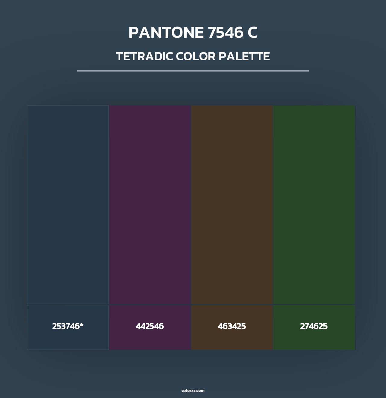 PANTONE 7546 C - Tetradic Color Palette