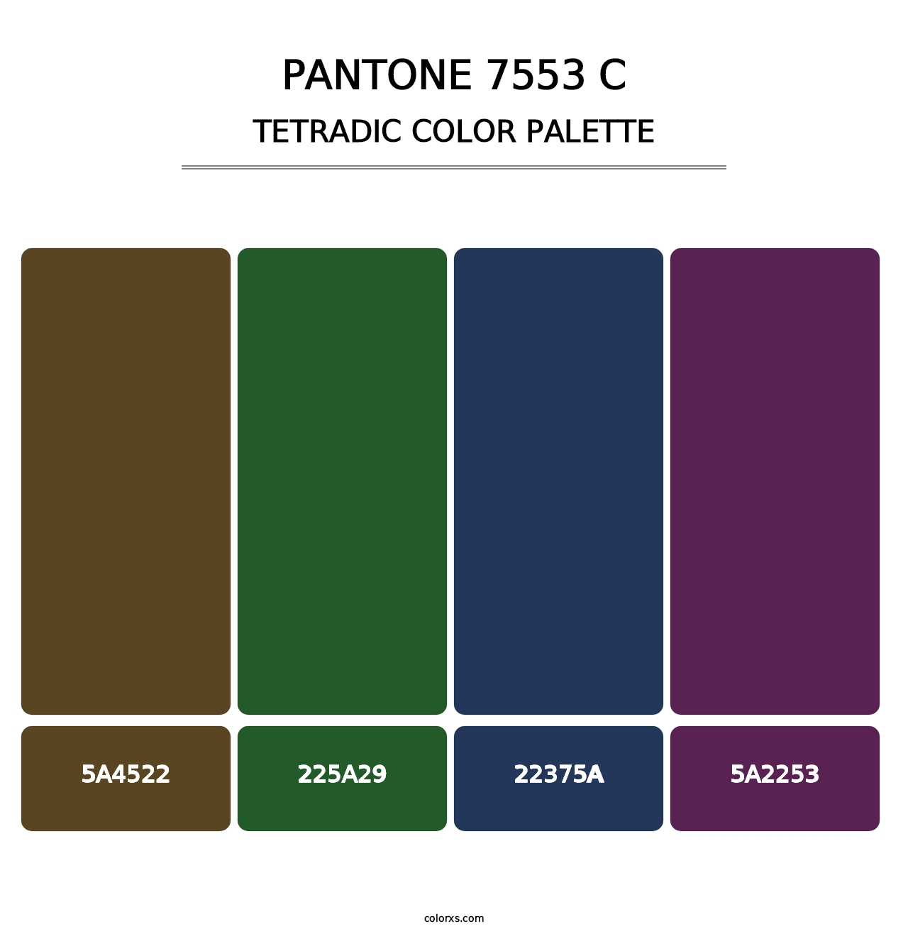 PANTONE 7553 C - Tetradic Color Palette