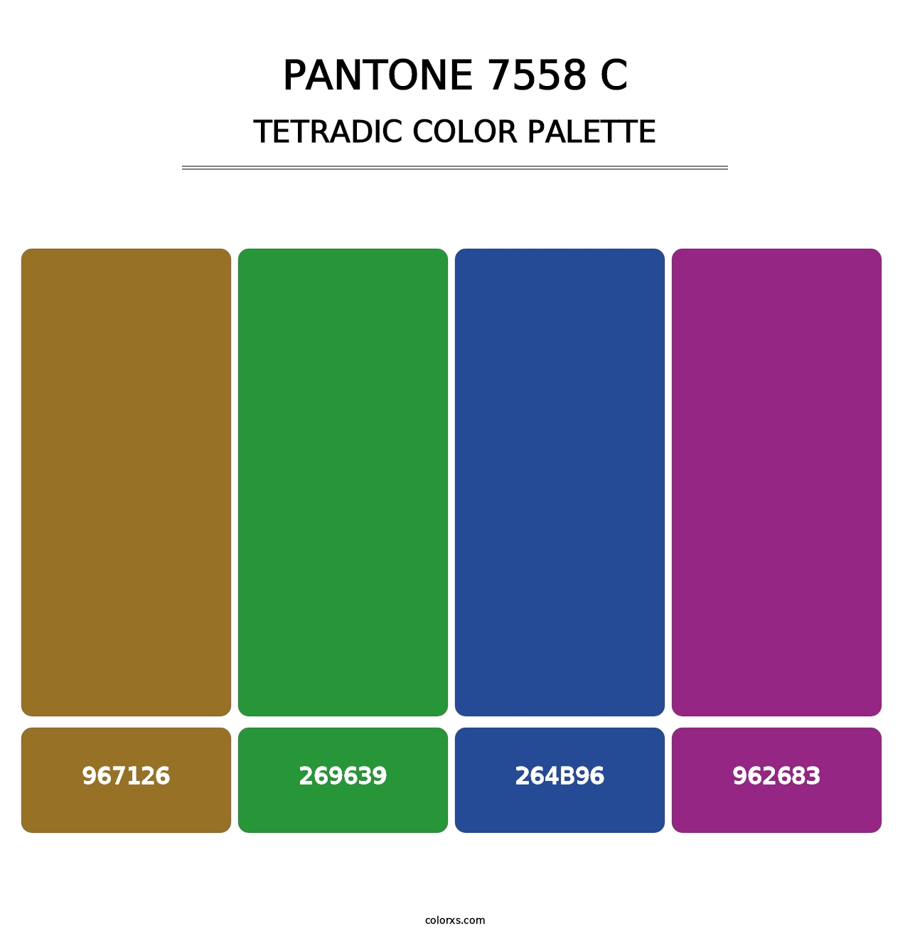 PANTONE 7558 C - Tetradic Color Palette