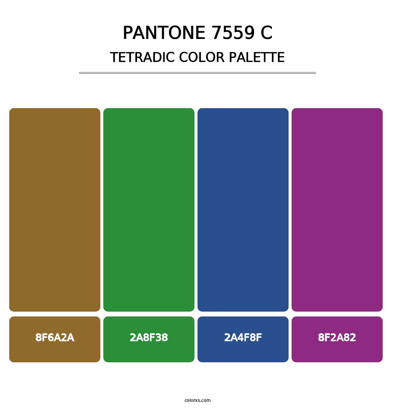 PANTONE 7559 C - Tetradic Color Palette