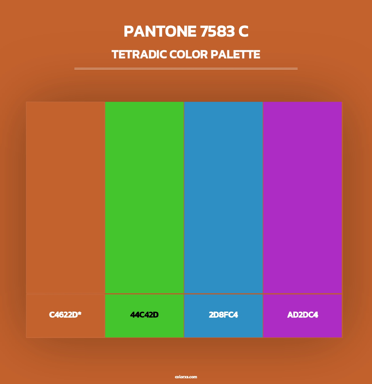 PANTONE 7583 C - Tetradic Color Palette