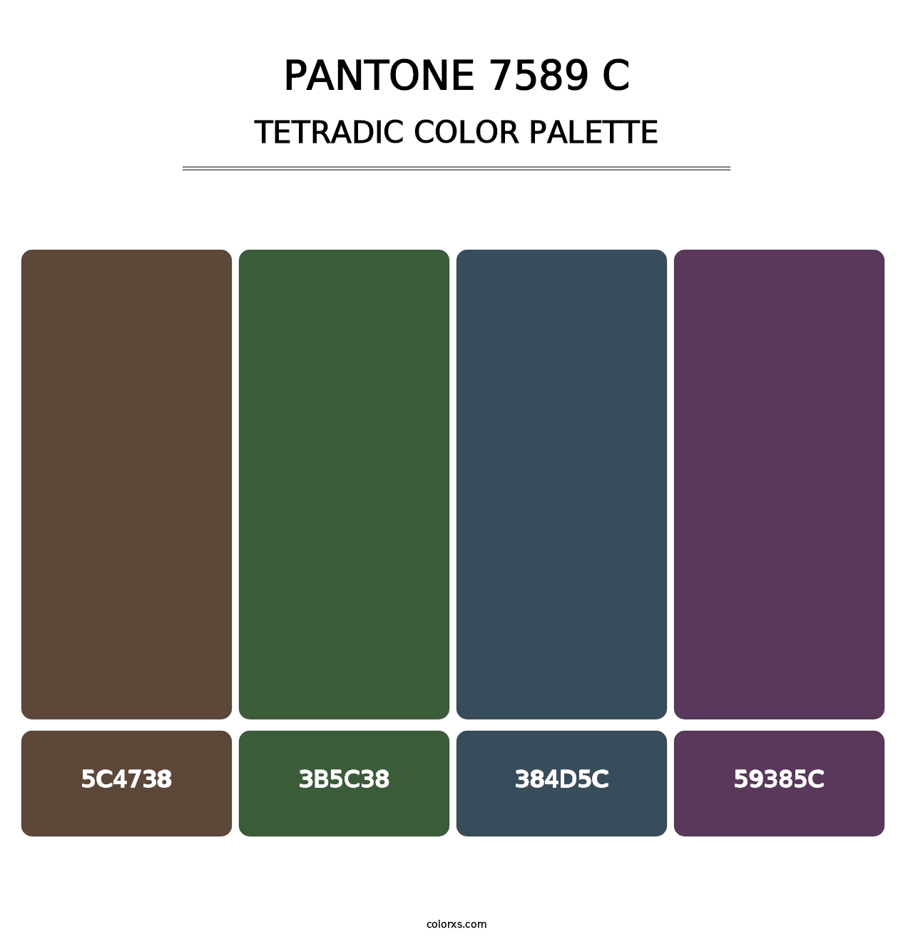 PANTONE 7589 C - Tetradic Color Palette
