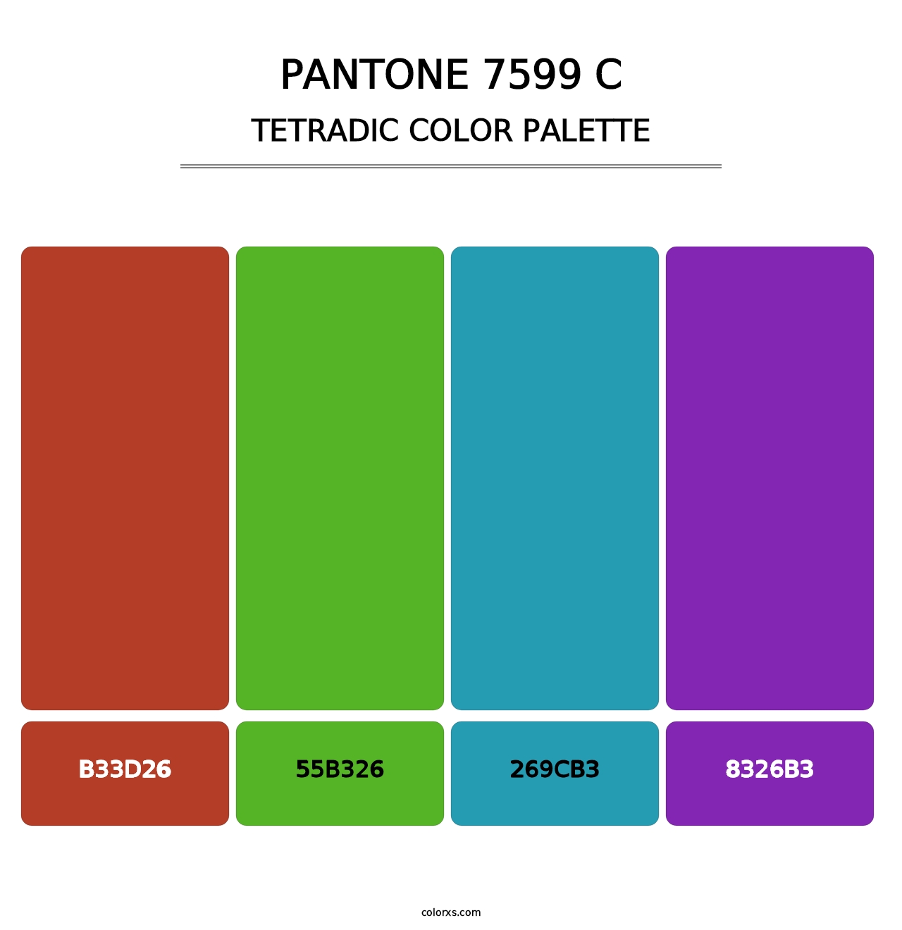 PANTONE 7599 C - Tetradic Color Palette