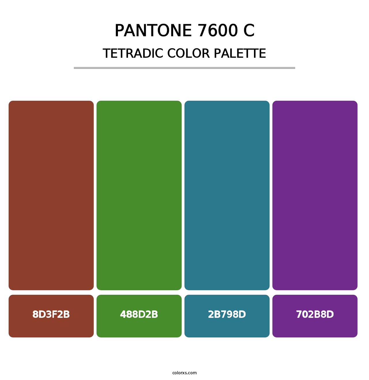 PANTONE 7600 C - Tetradic Color Palette