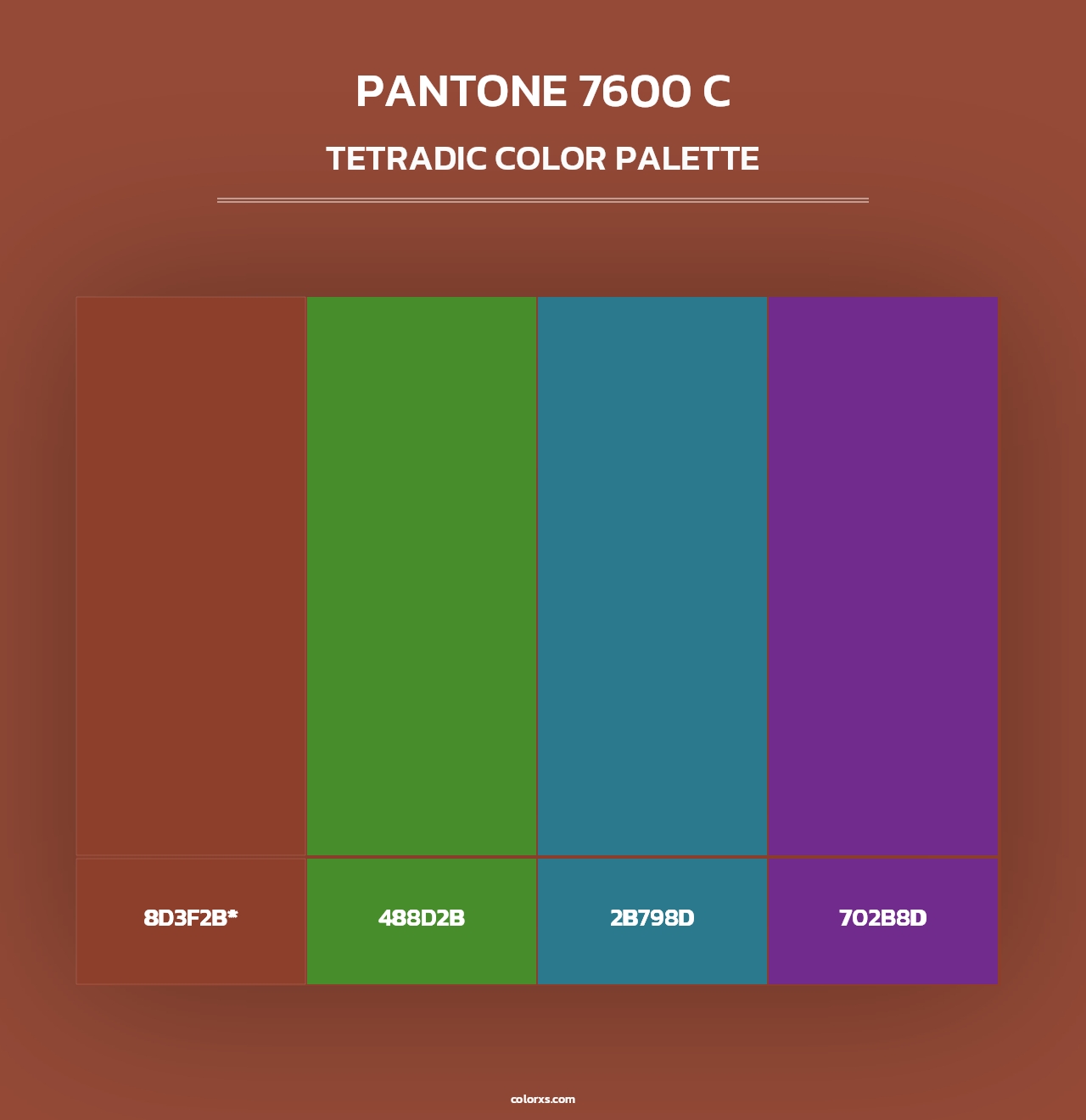 PANTONE 7600 C - Tetradic Color Palette