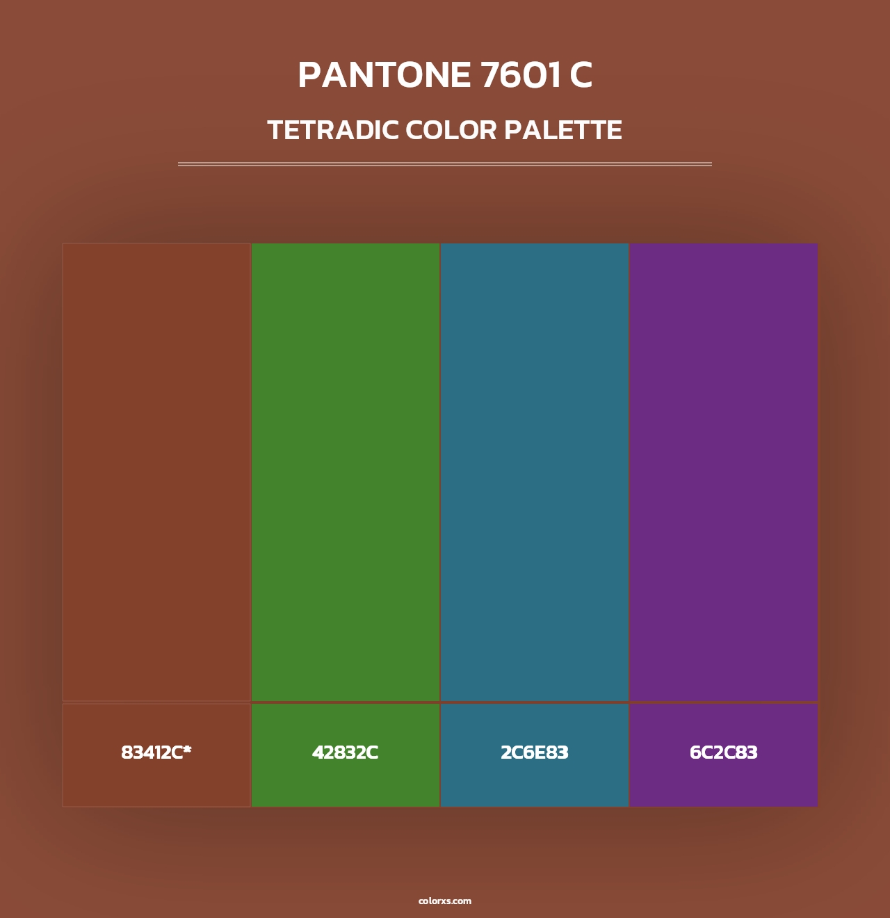 PANTONE 7601 C - Tetradic Color Palette