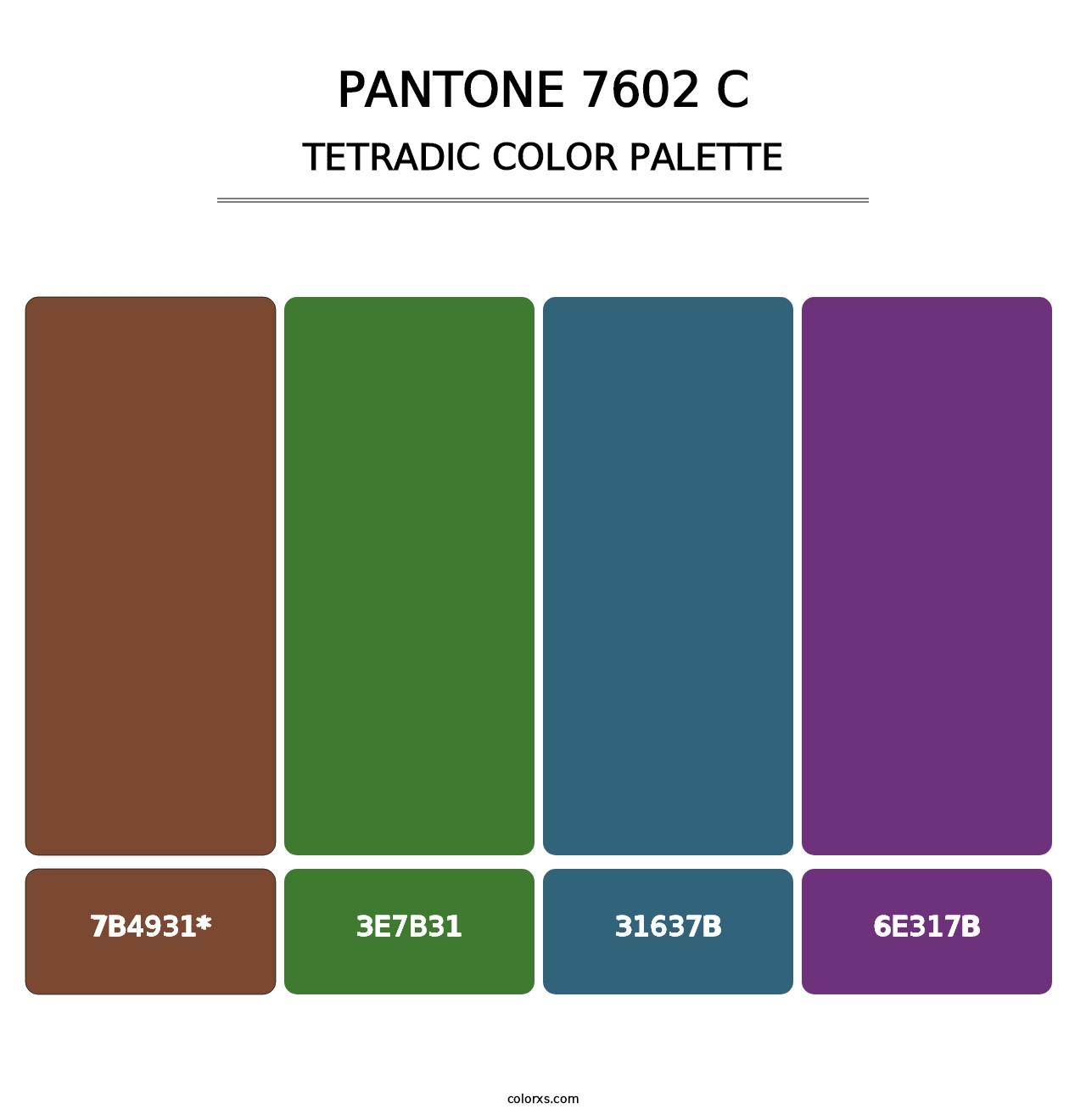 PANTONE 7602 C - Tetradic Color Palette
