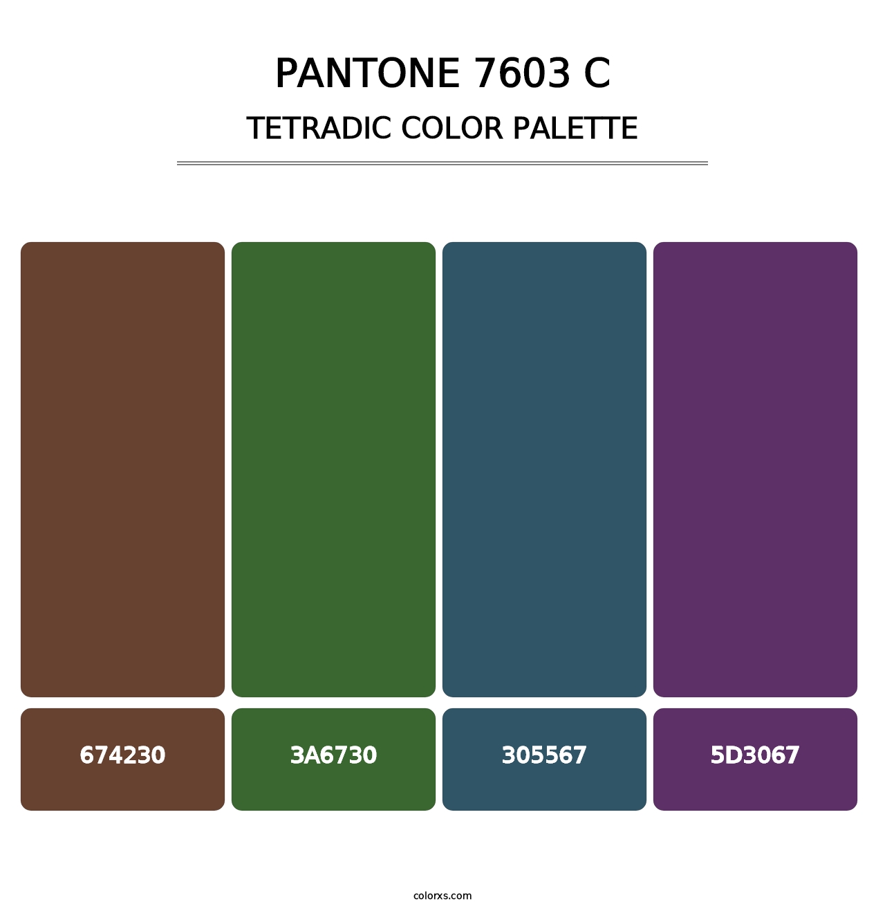 PANTONE 7603 C - Tetradic Color Palette