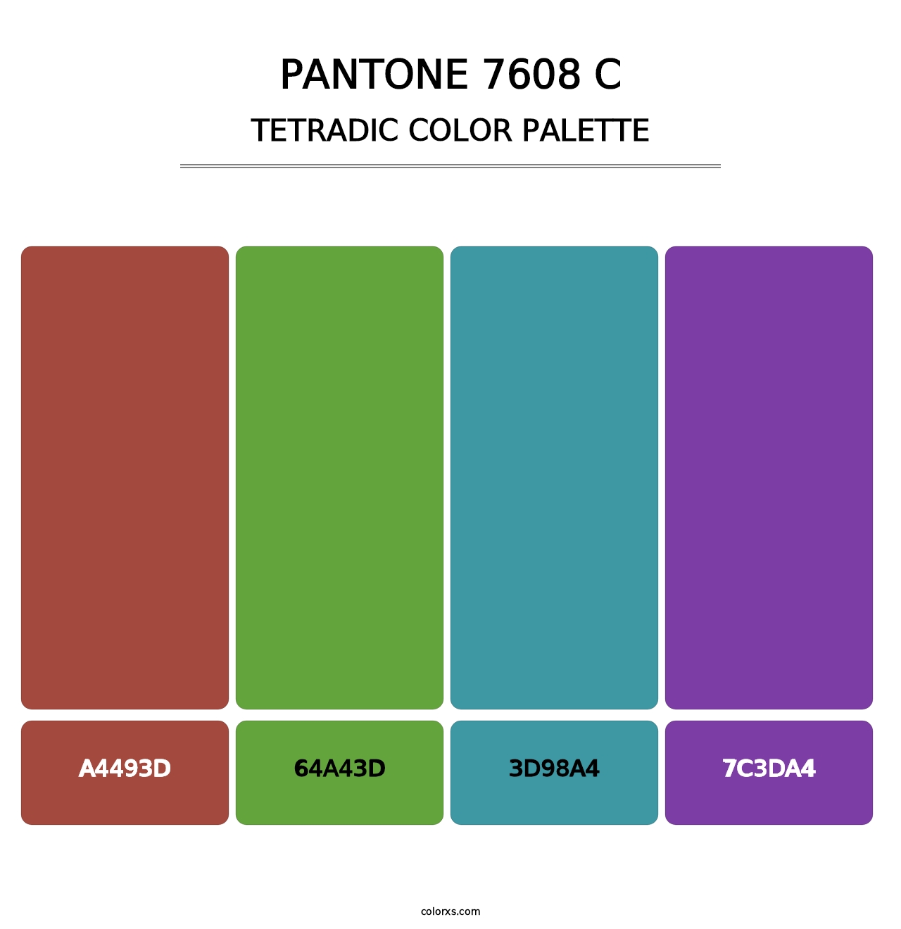 PANTONE 7608 C - Tetradic Color Palette