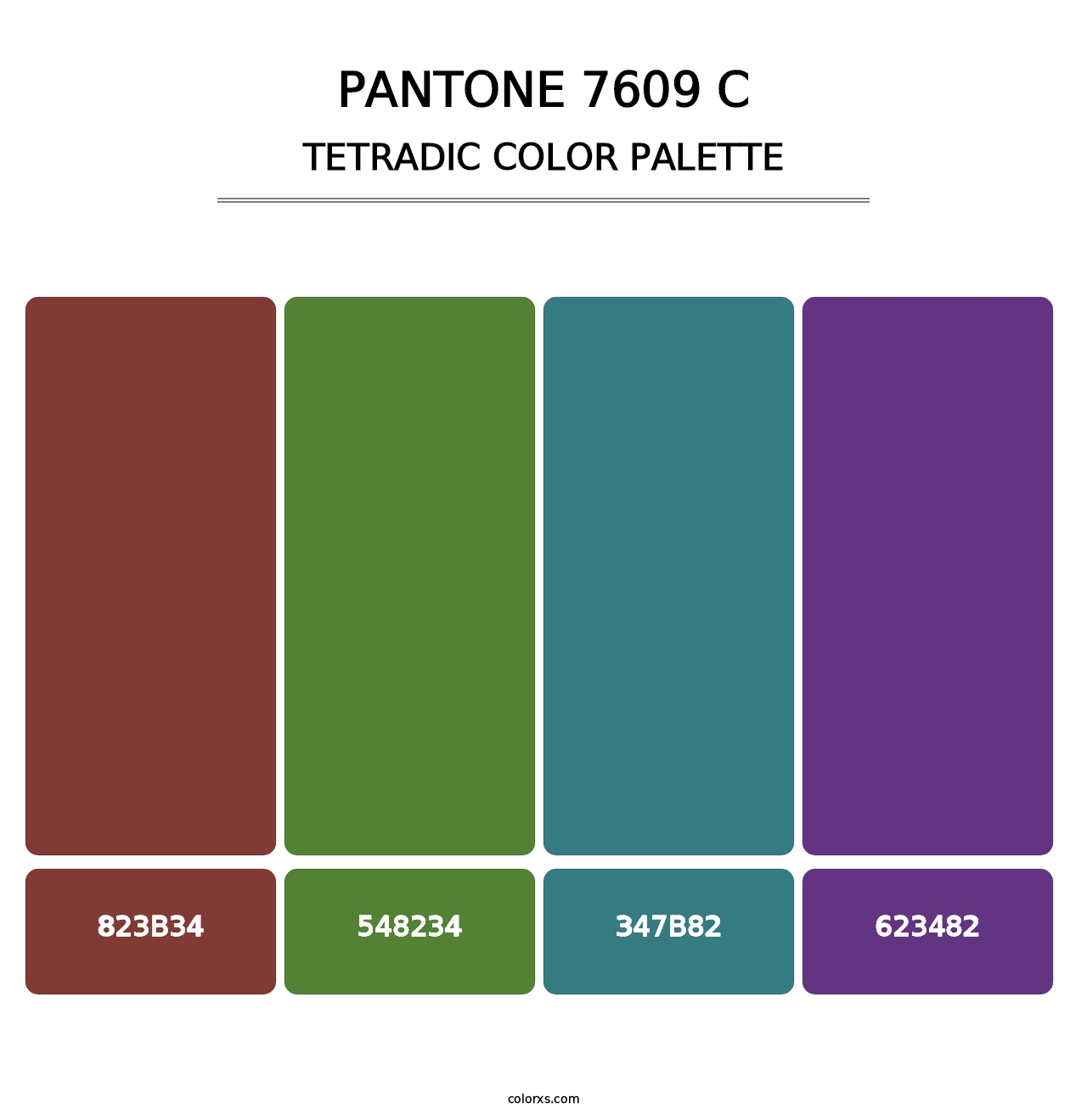 PANTONE 7609 C - Tetradic Color Palette