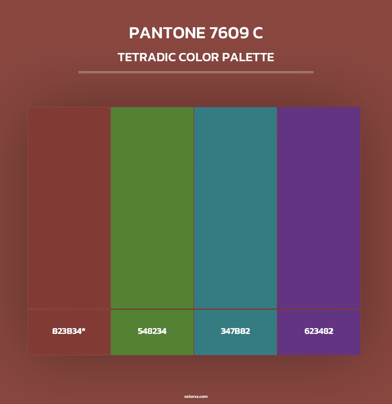 PANTONE 7609 C - Tetradic Color Palette