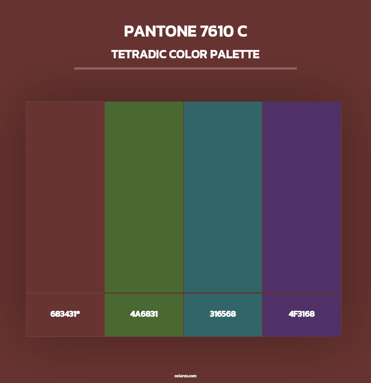 PANTONE 7610 C - Tetradic Color Palette