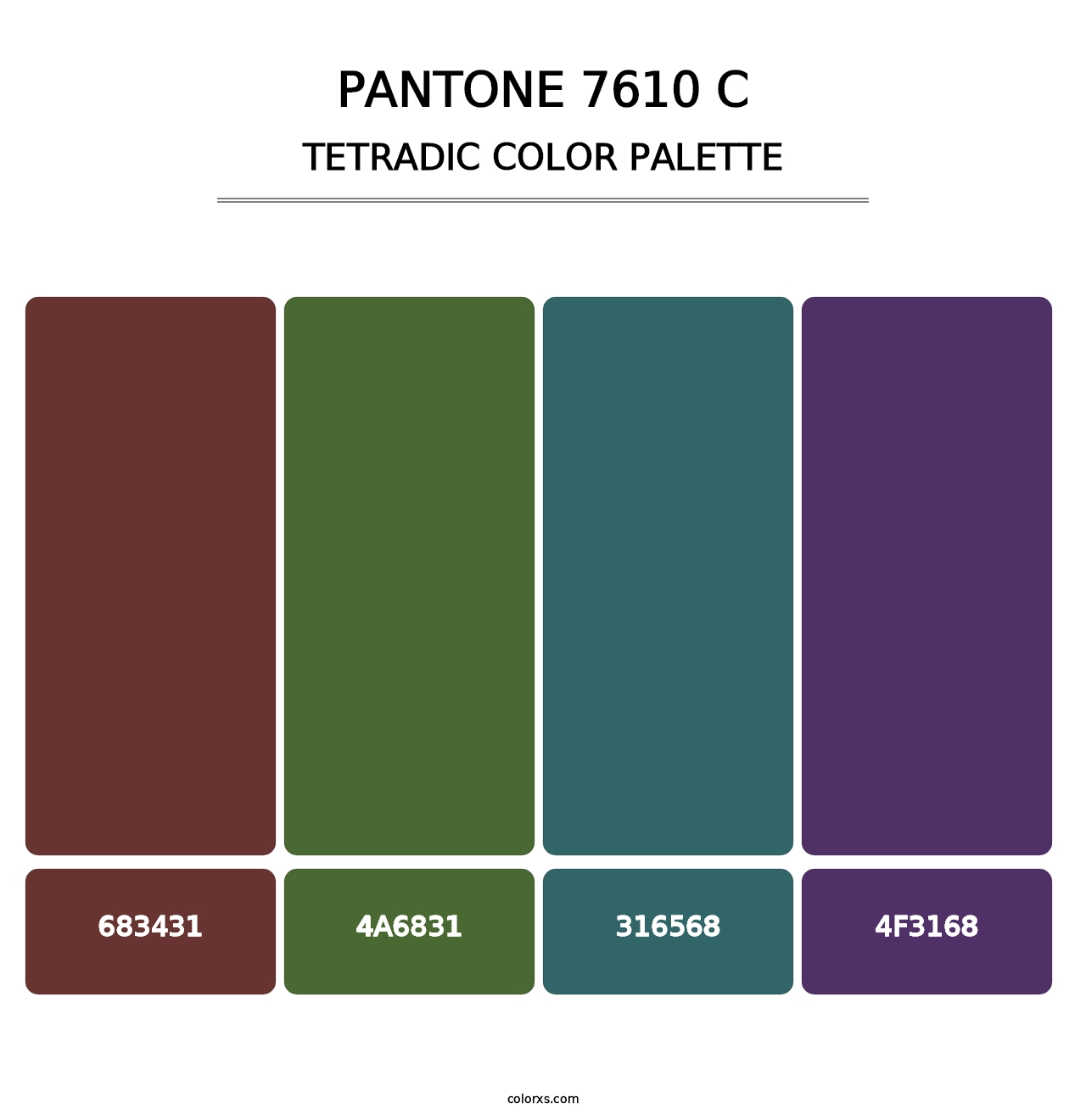 PANTONE 7610 C - Tetradic Color Palette