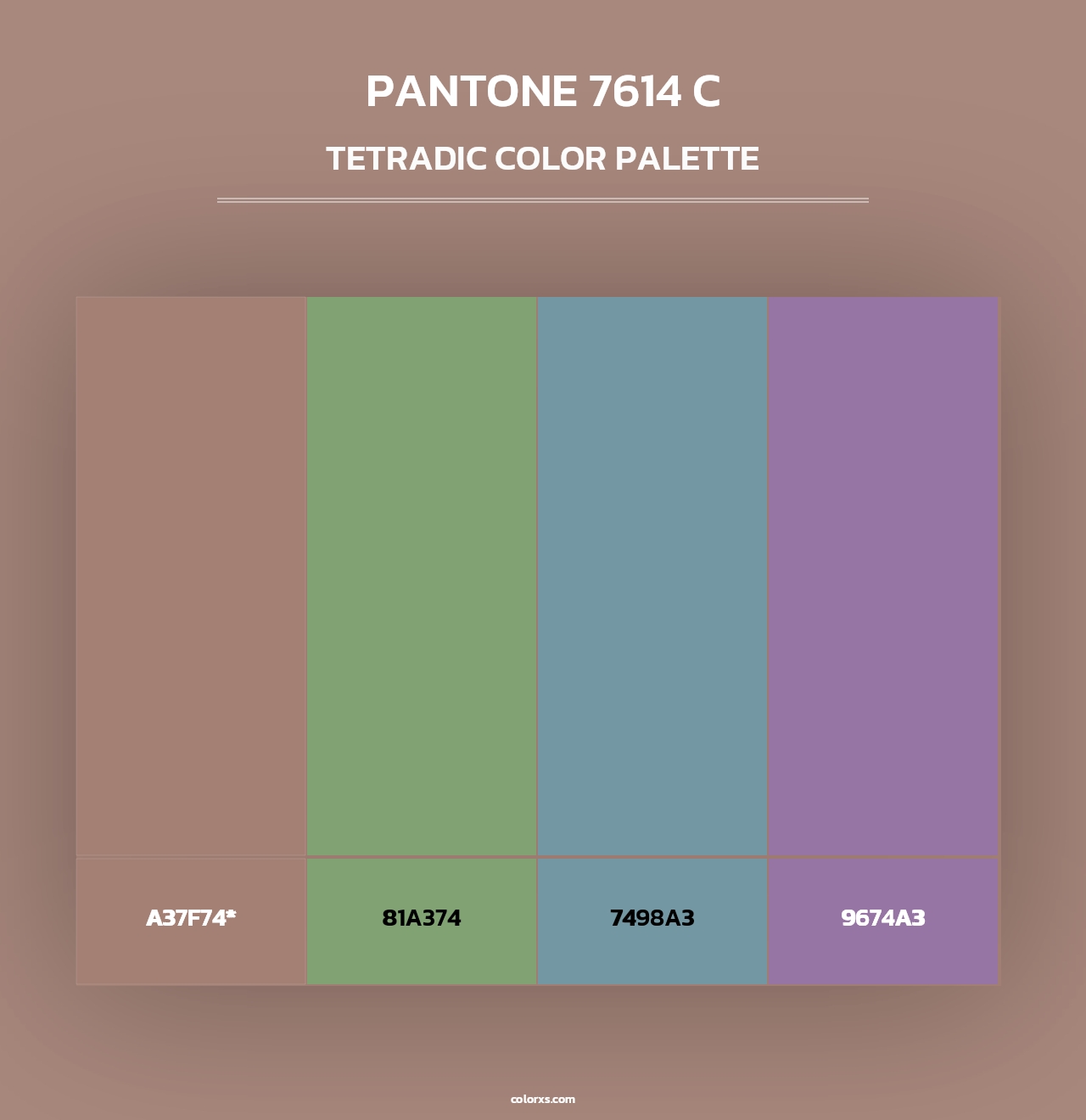 PANTONE 7614 C - Tetradic Color Palette
