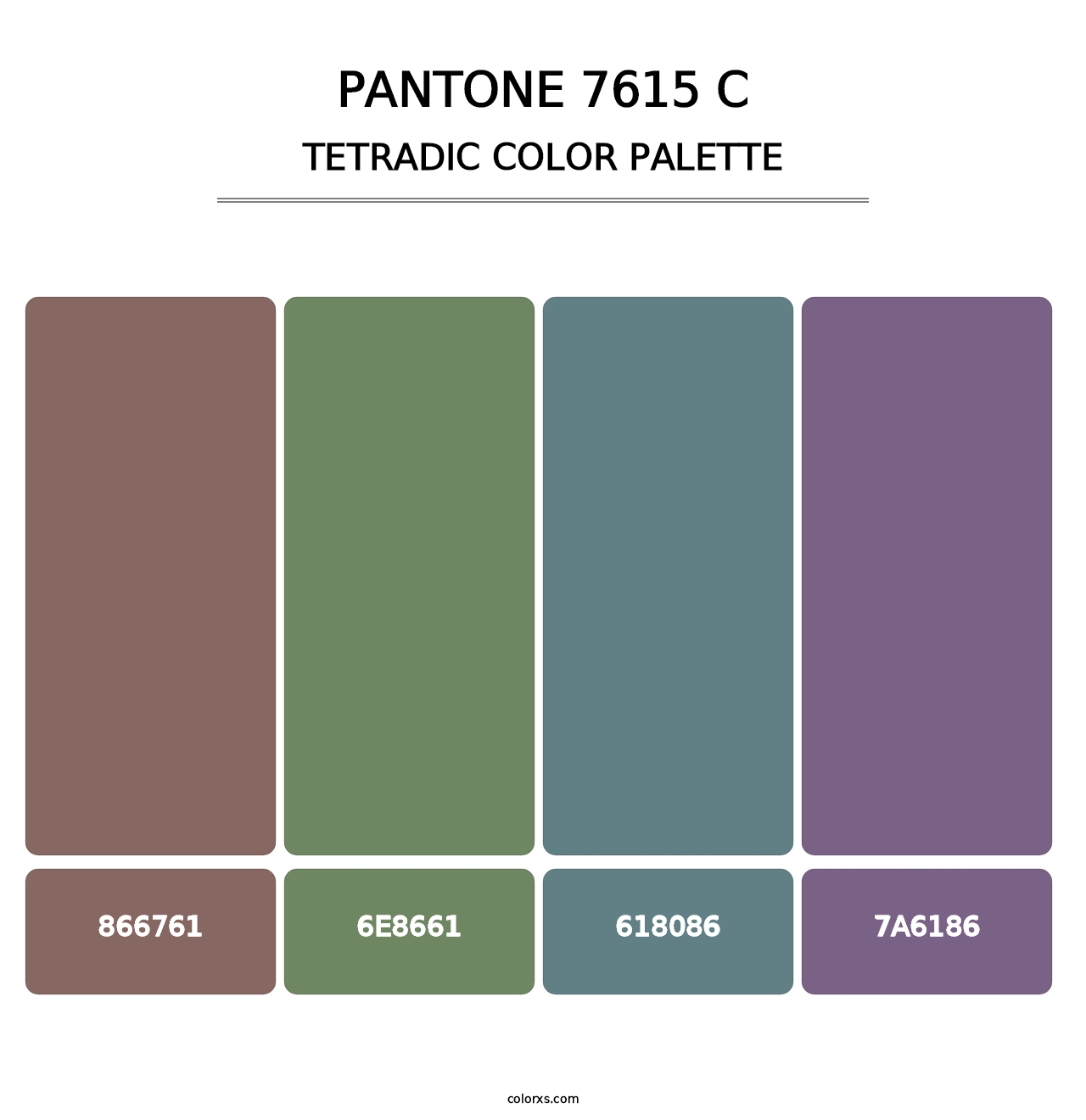 PANTONE 7615 C - Tetradic Color Palette
