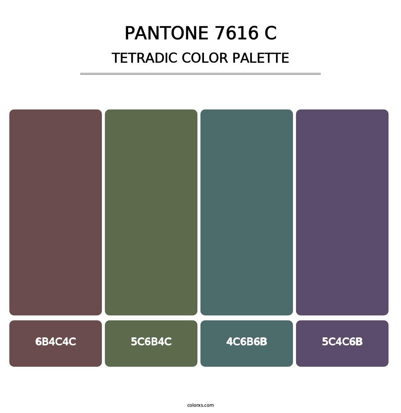 PANTONE 7616 C - Tetradic Color Palette