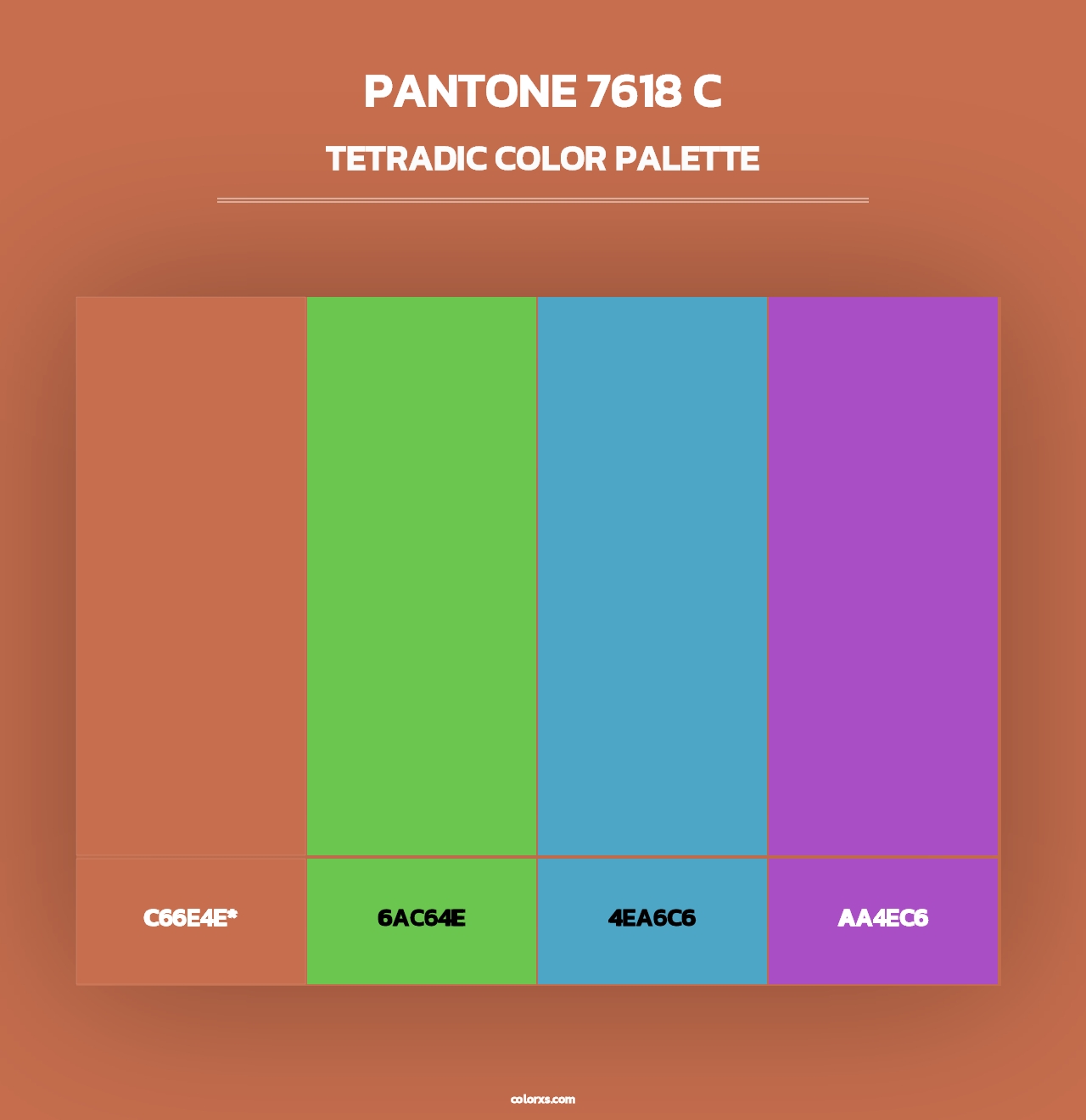 PANTONE 7618 C - Tetradic Color Palette