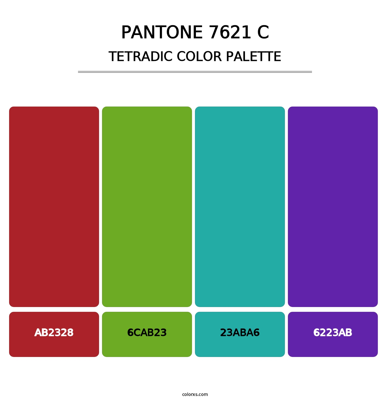 PANTONE 7621 C - Tetradic Color Palette