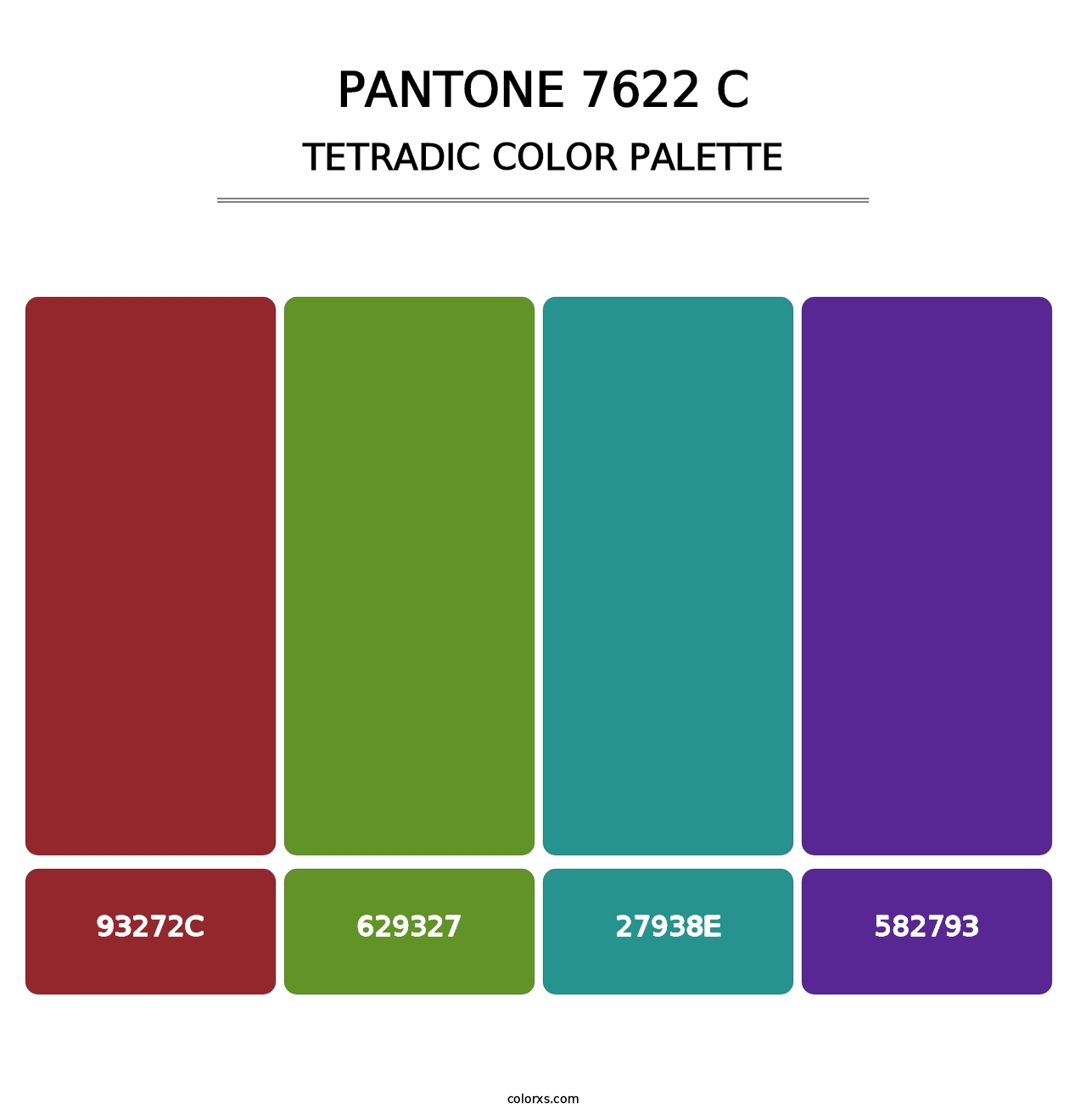PANTONE 7622 C - Tetradic Color Palette