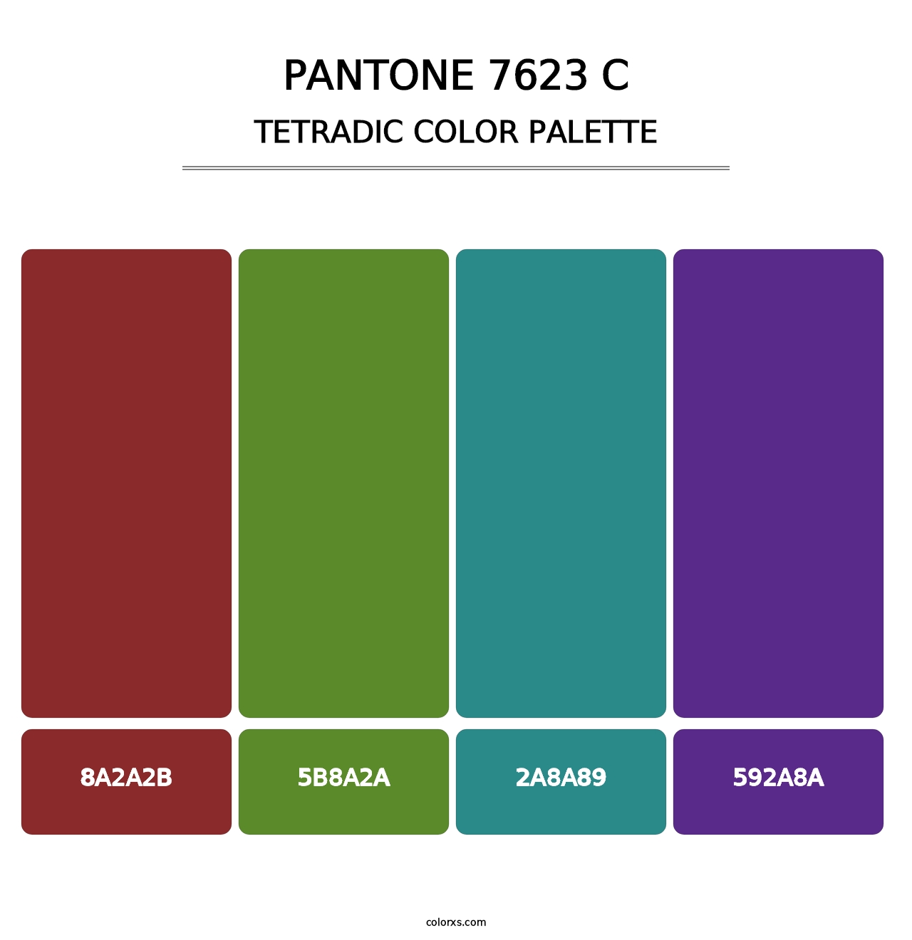 PANTONE 7623 C - Tetradic Color Palette