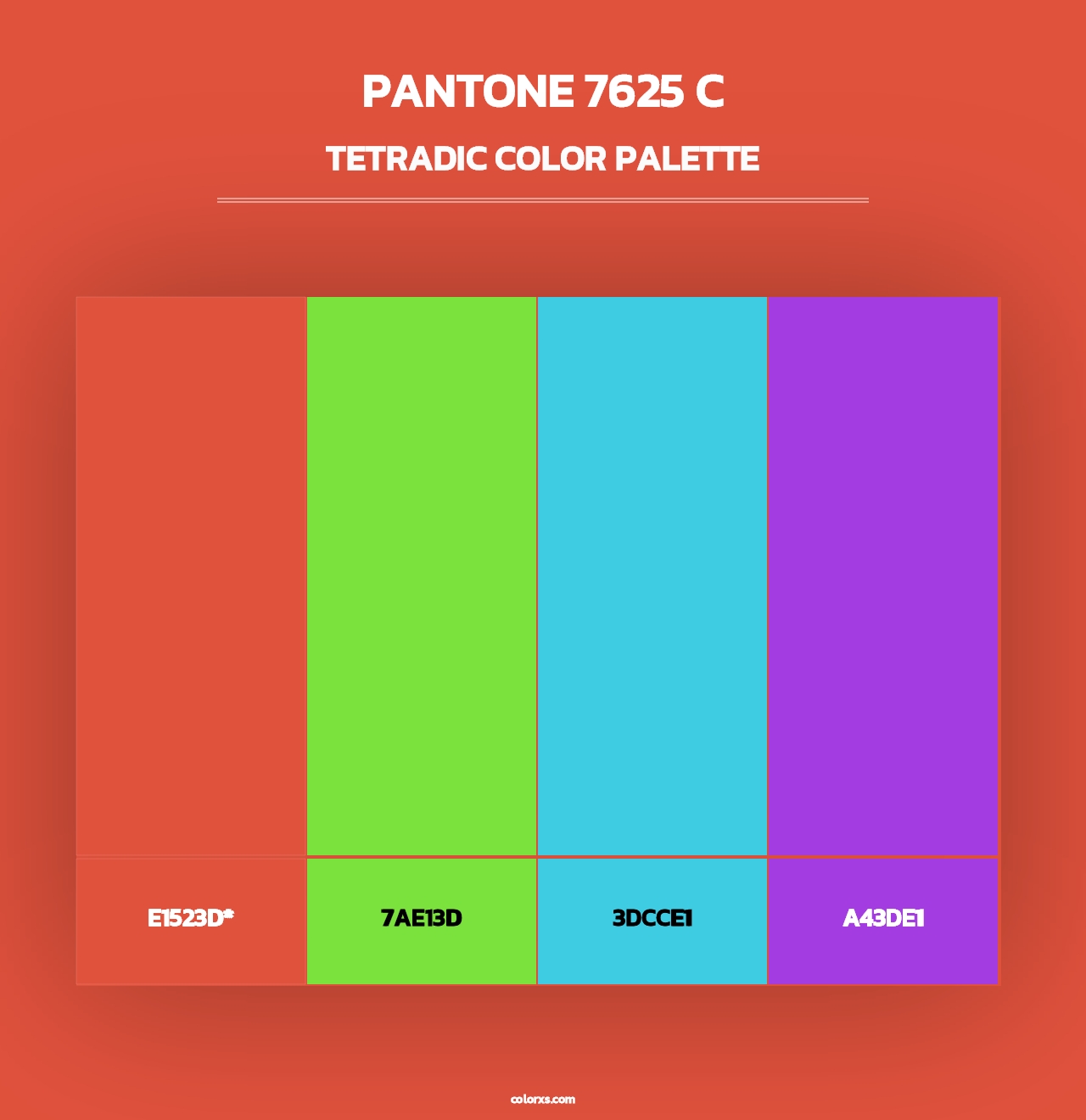 PANTONE 7625 C - Tetradic Color Palette