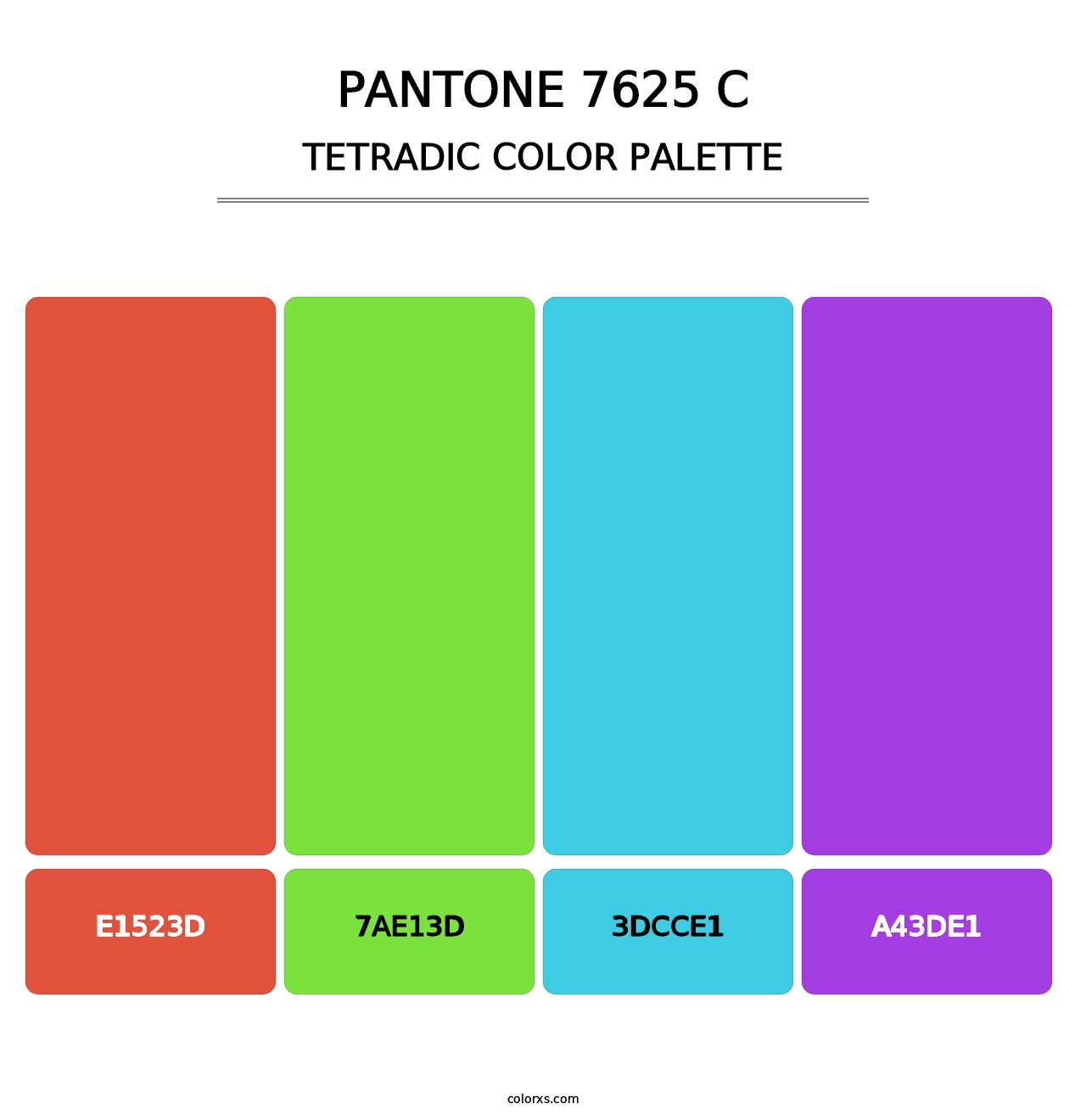 PANTONE 7625 C - Tetradic Color Palette