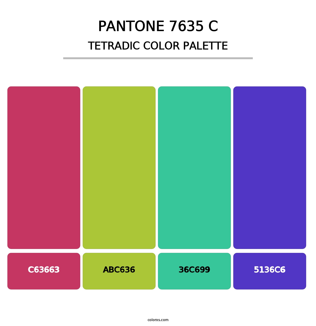 PANTONE 7635 C - Tetradic Color Palette