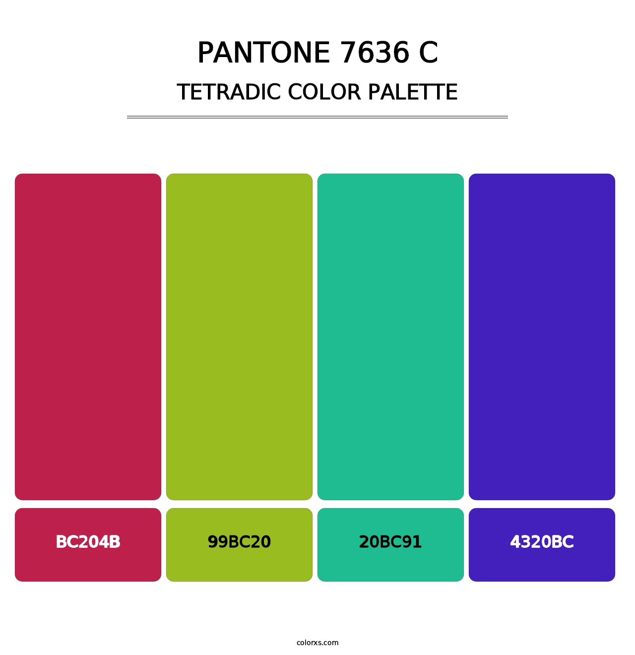 PANTONE 7636 C - Tetradic Color Palette