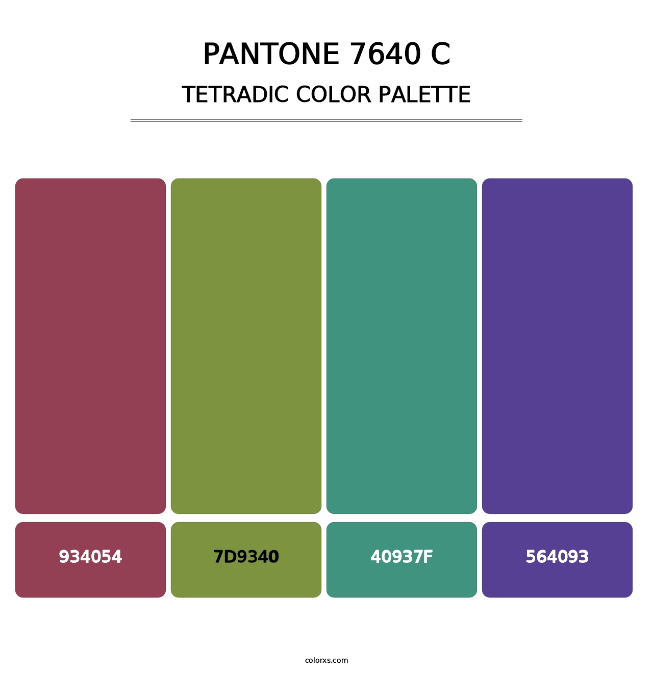 PANTONE 7640 C - Tetradic Color Palette