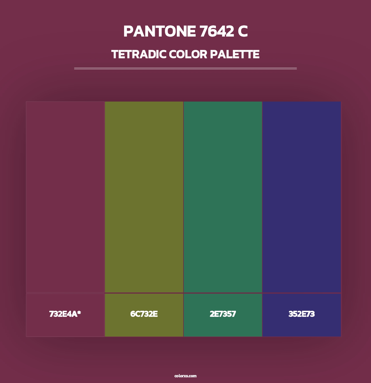 PANTONE 7642 C - Tetradic Color Palette