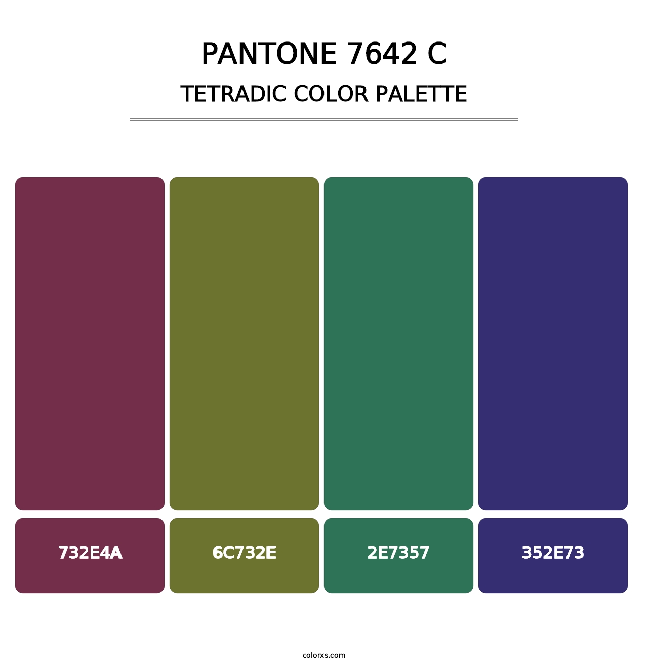 PANTONE 7642 C - Tetradic Color Palette